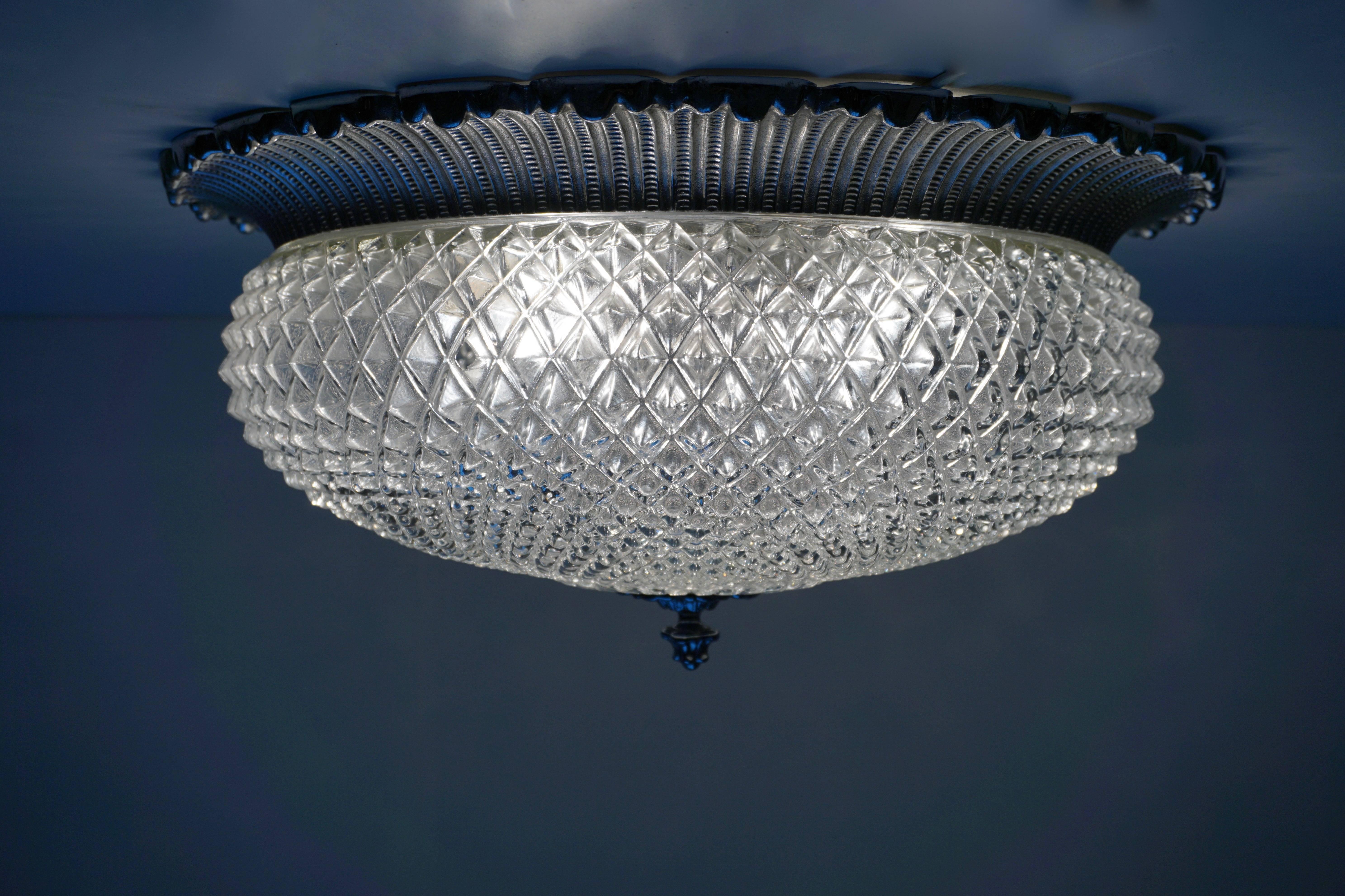 Italian Large Flush Mount Light For Sale