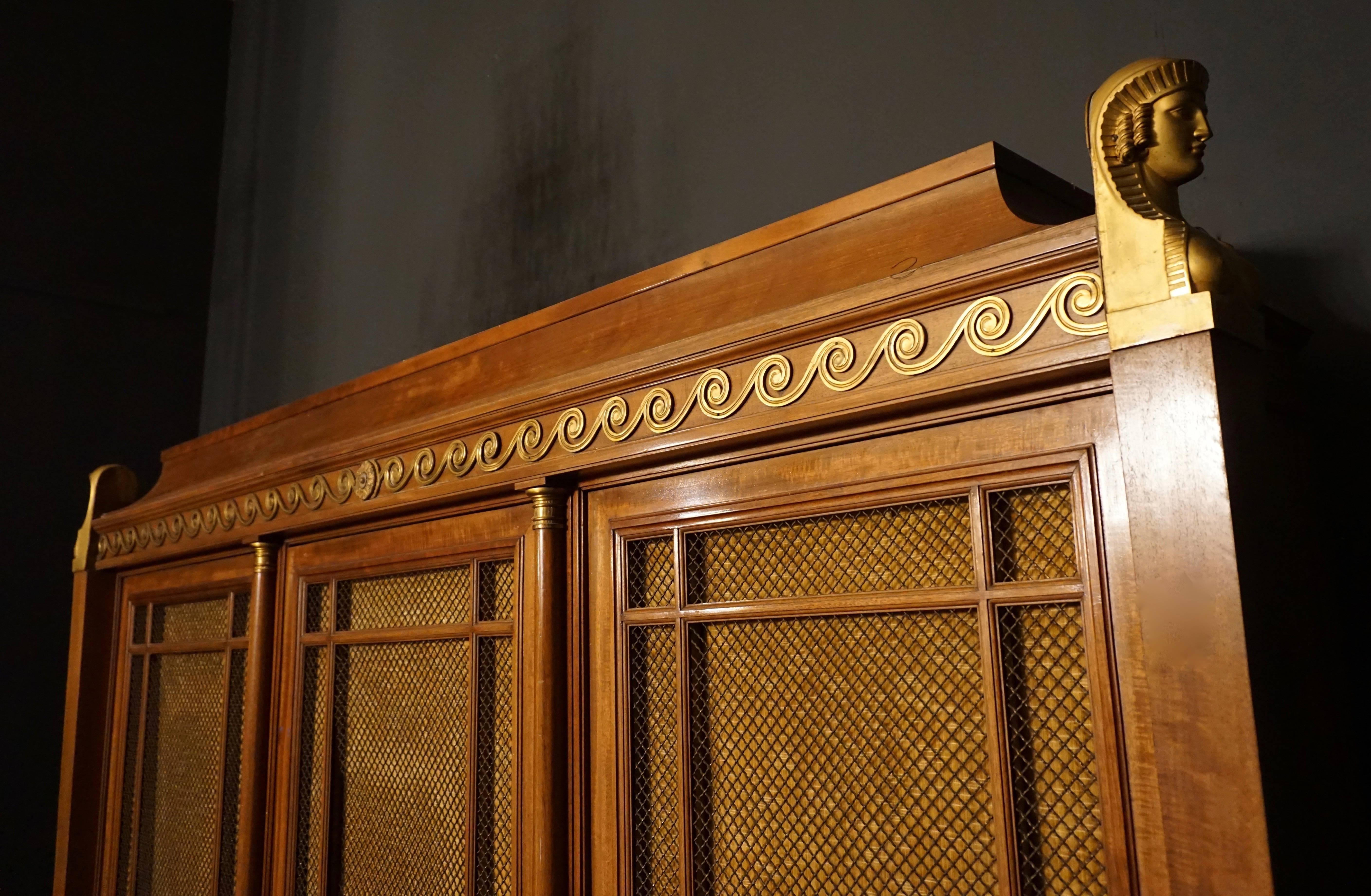 Rare and Magnificent Neoclassical Mahogany Bibliotheque Bookcase For Sale 2