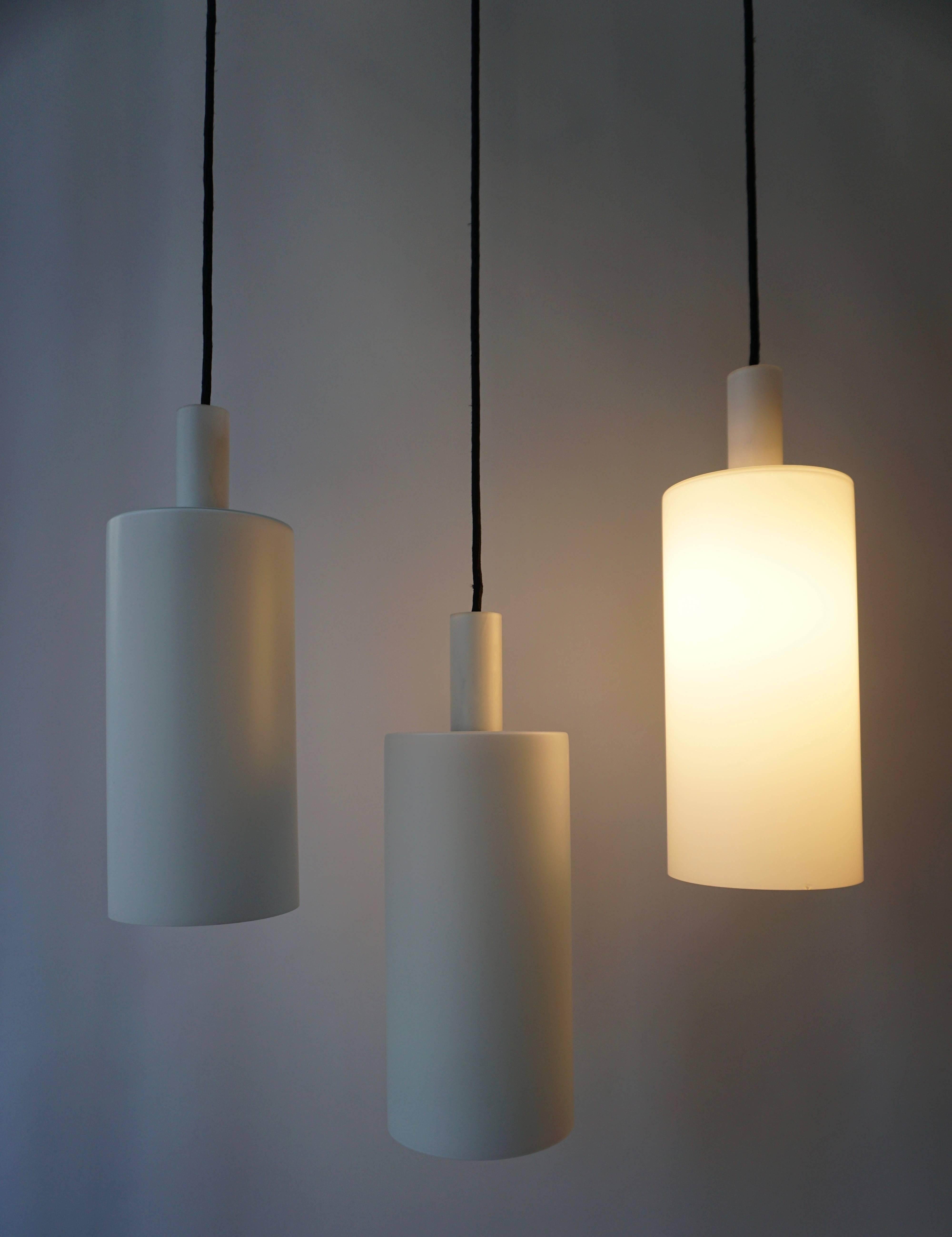 20th Century Three Murano Glass Pendant Lights by Vistosi For Sale