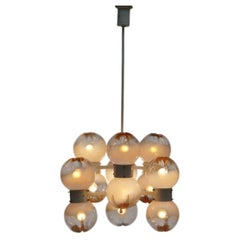 Italian Mazzega Murano Glass Chandelier with 12 Globes