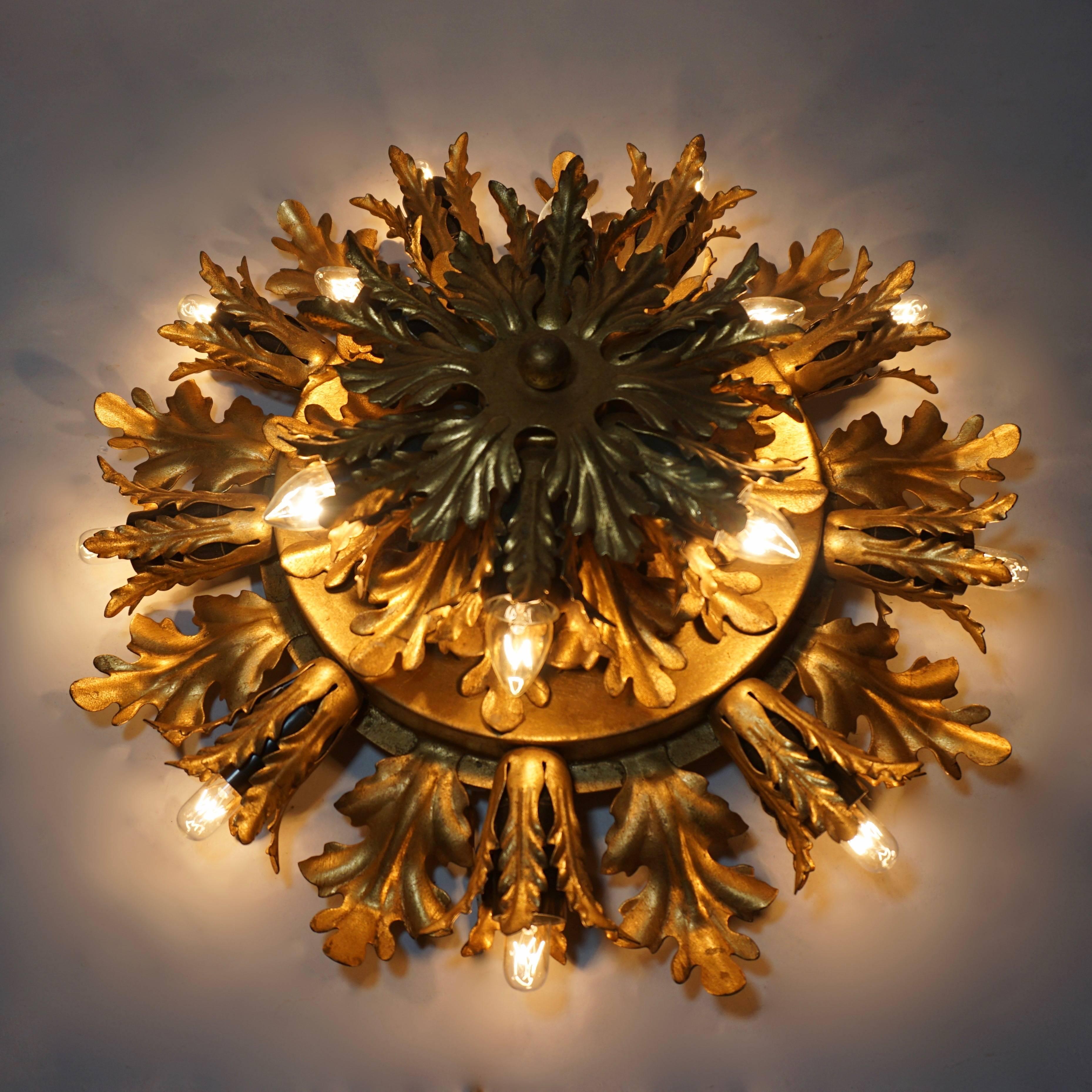 French Wall light or flush mount light In the style of Maison Jansen, Charles Bagues.