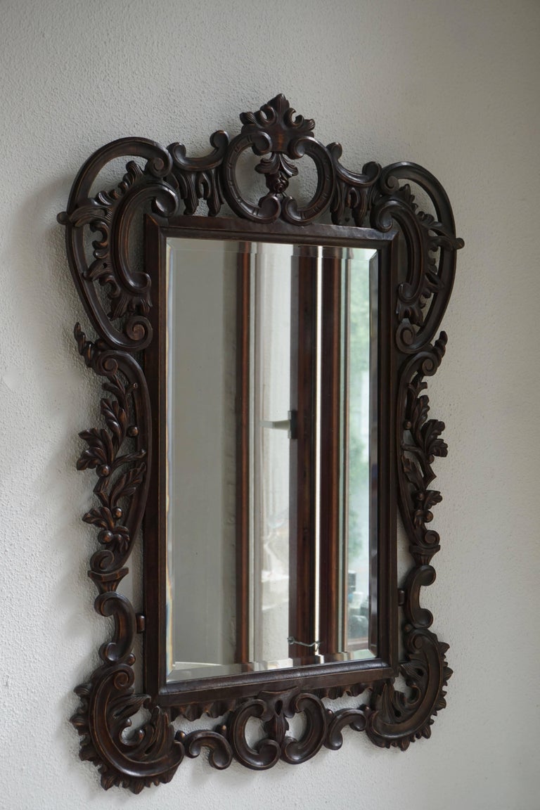Large Carved Antique Wooden Mirror For Sale at 1stDibs antique wooden