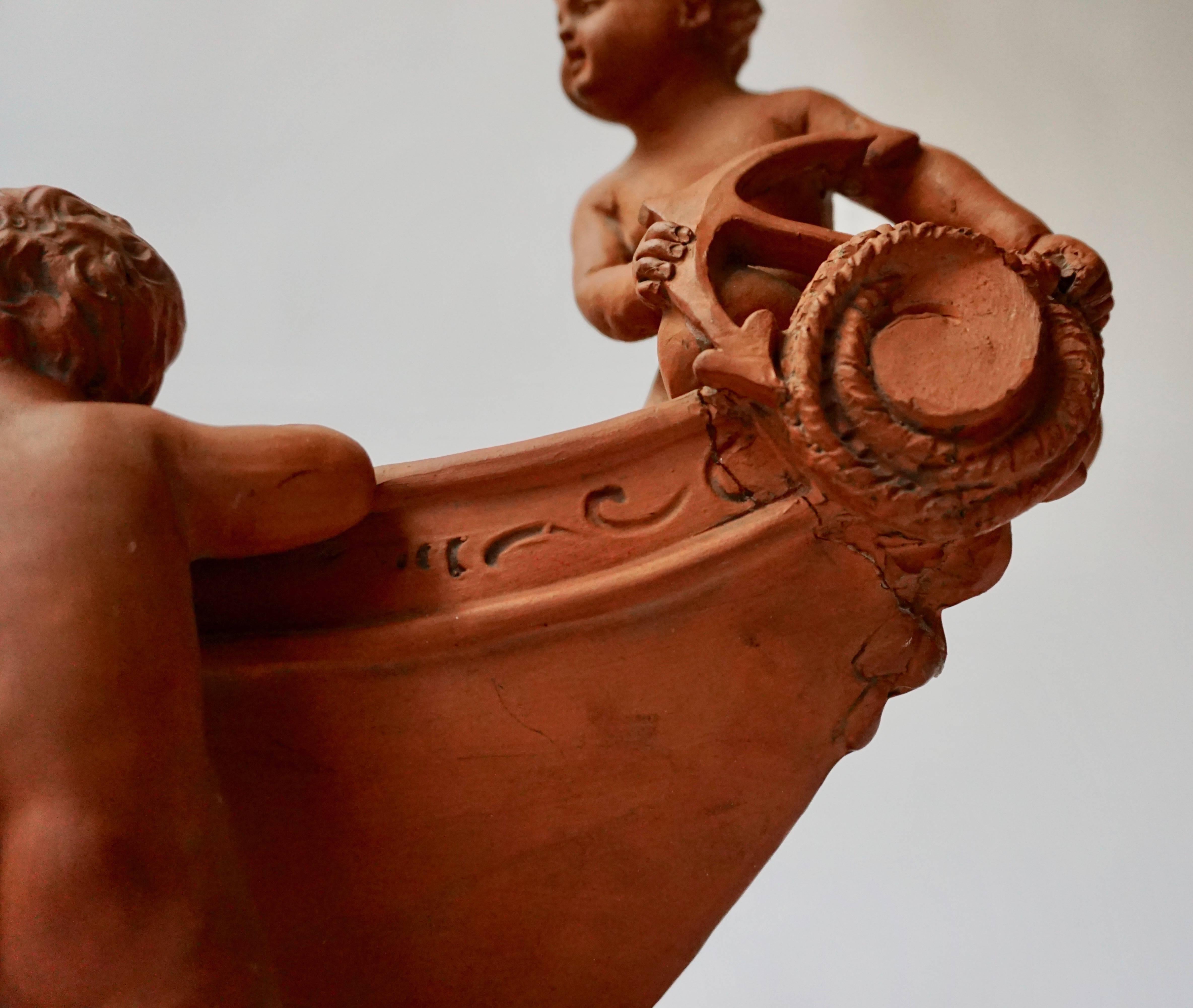 Terracotta Cherub Bowl In Good Condition For Sale In Antwerp, BE