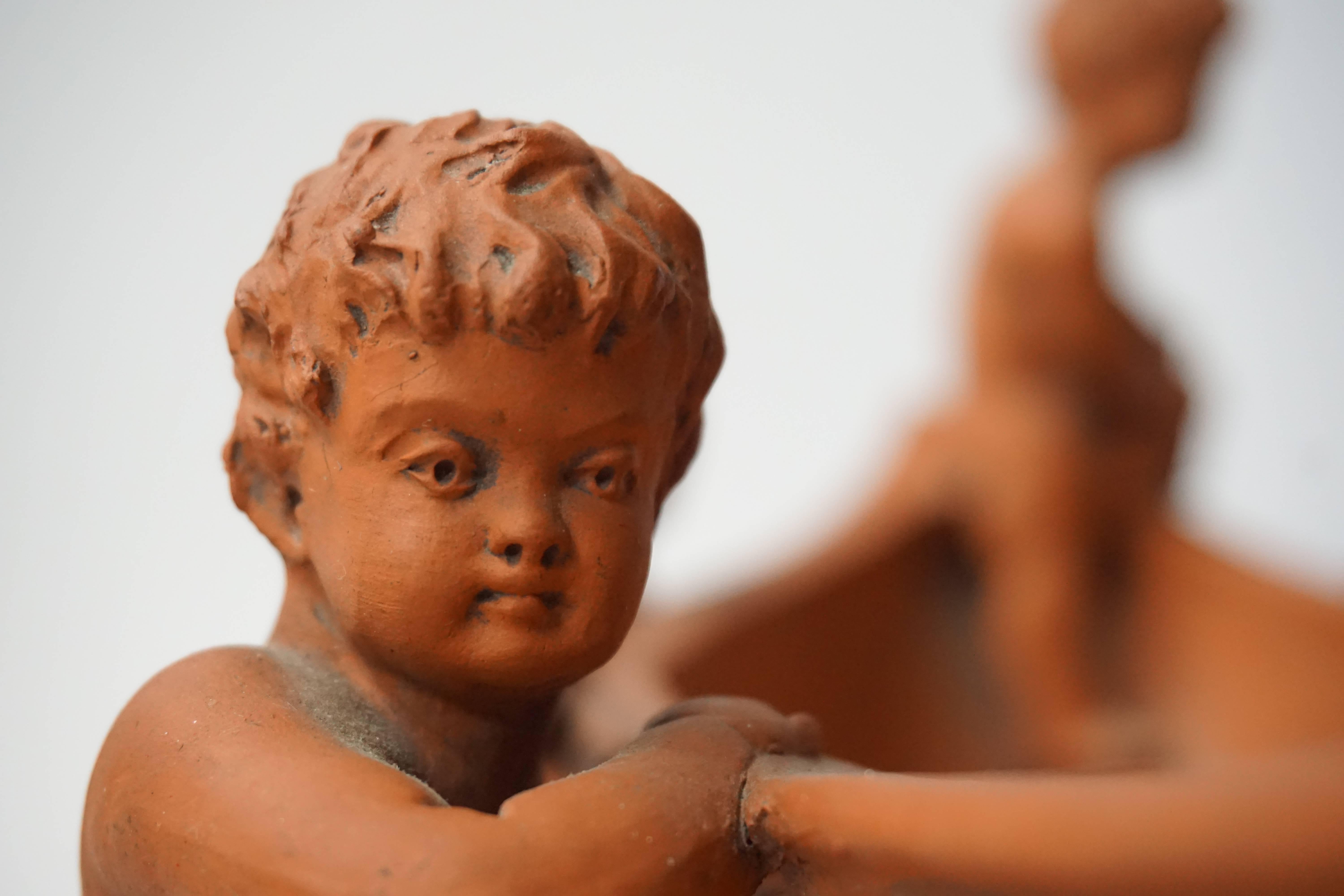 Terracotta Cherub Bowl For Sale 4