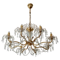 Gilded Brass and Crystal Chandelier