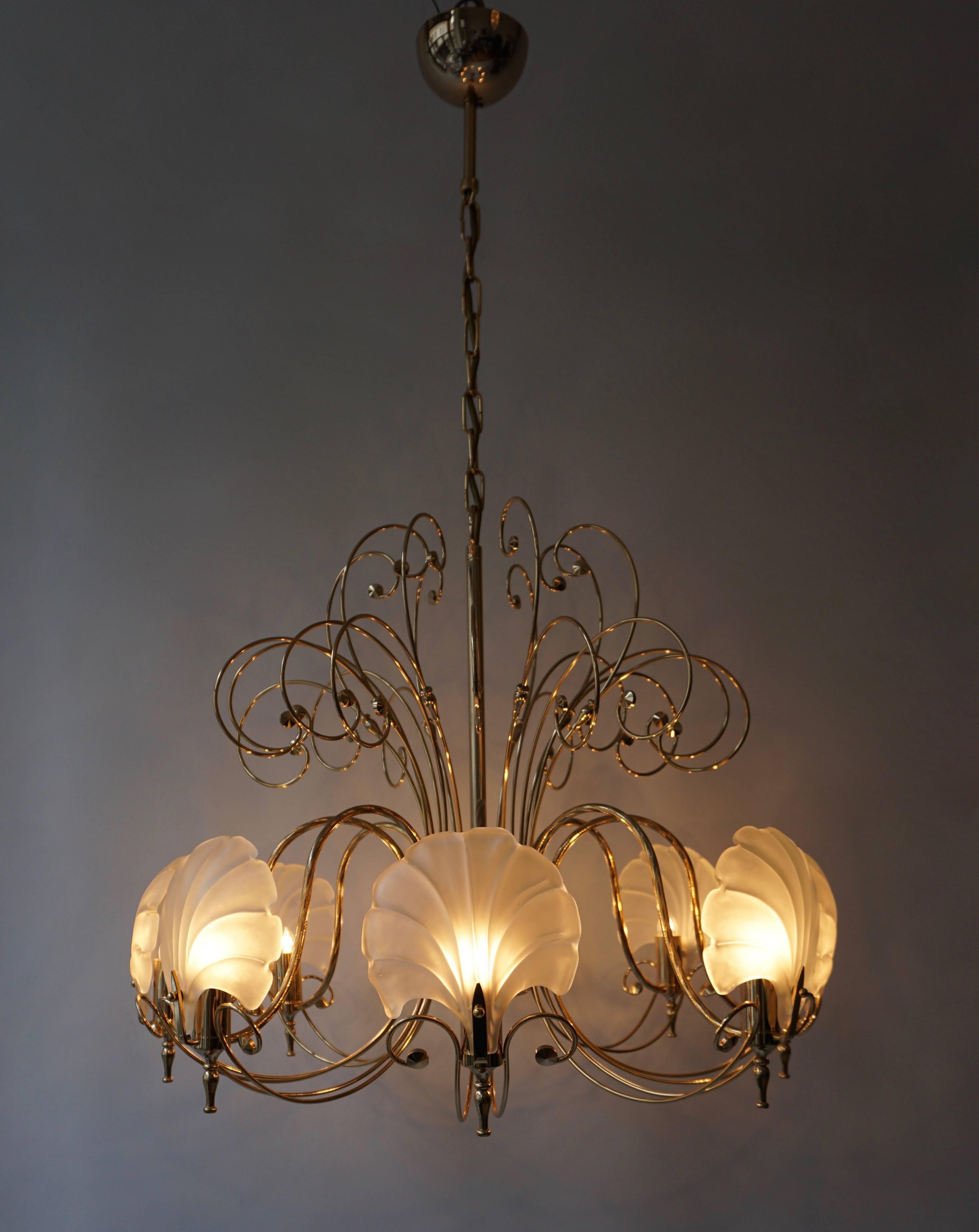 Mid-Century Modern Italian Murano Glass Chandelier For Sale