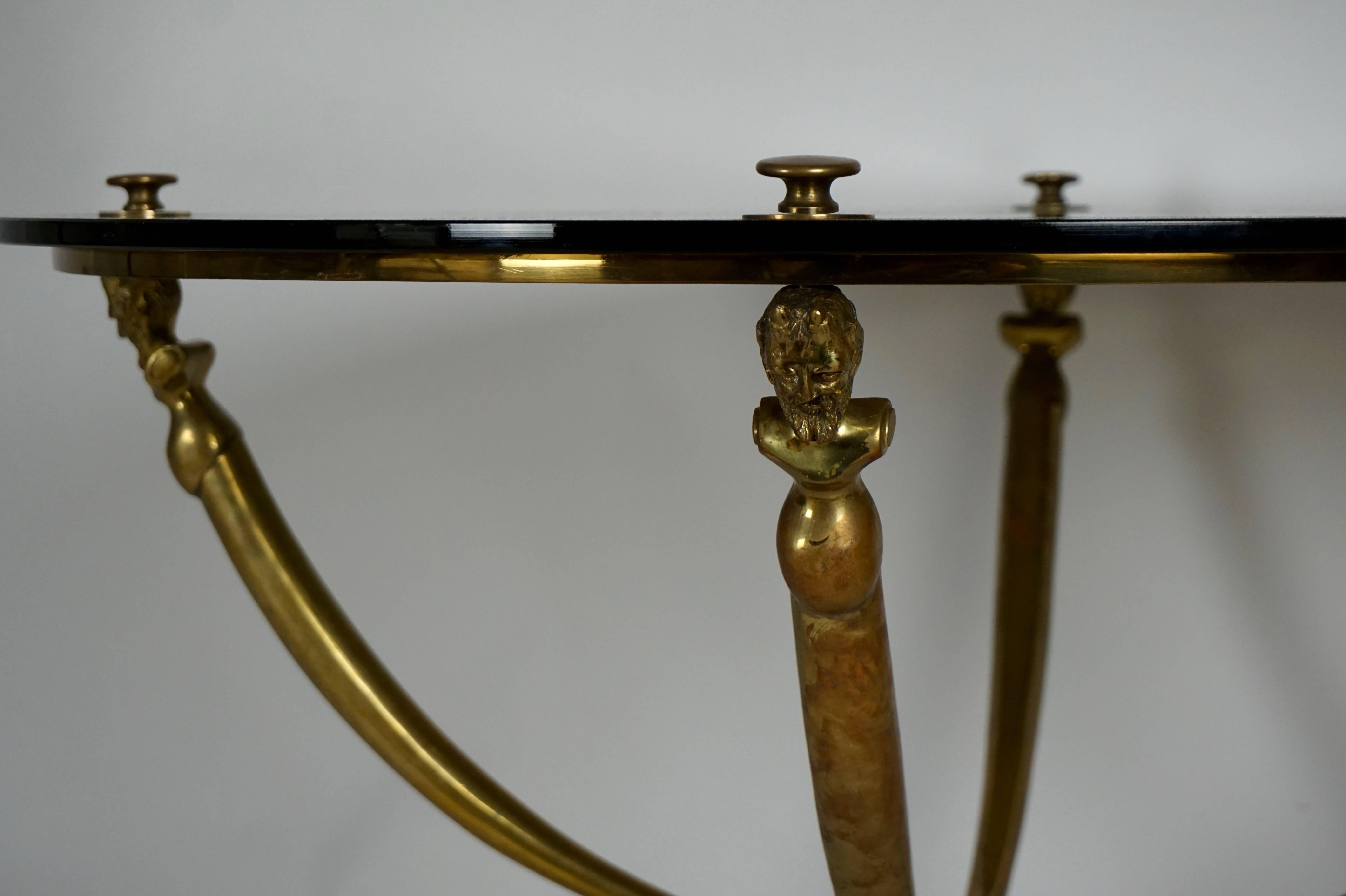 Hollywood Regency French Coffee Table Attributed to Jean Charles Moreux Completely Made of Bronze
