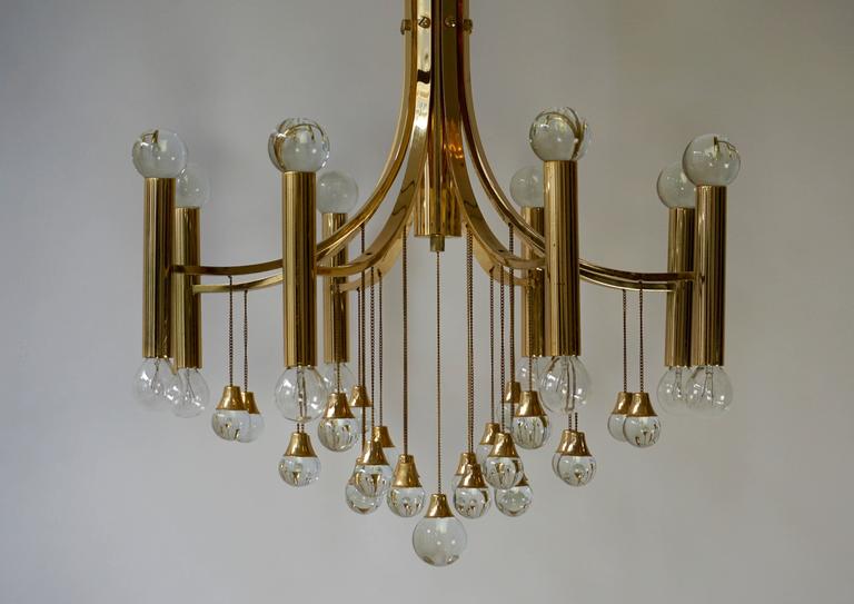 Italian Brass and Glass Chandelier by Sciolari at 1stDibs