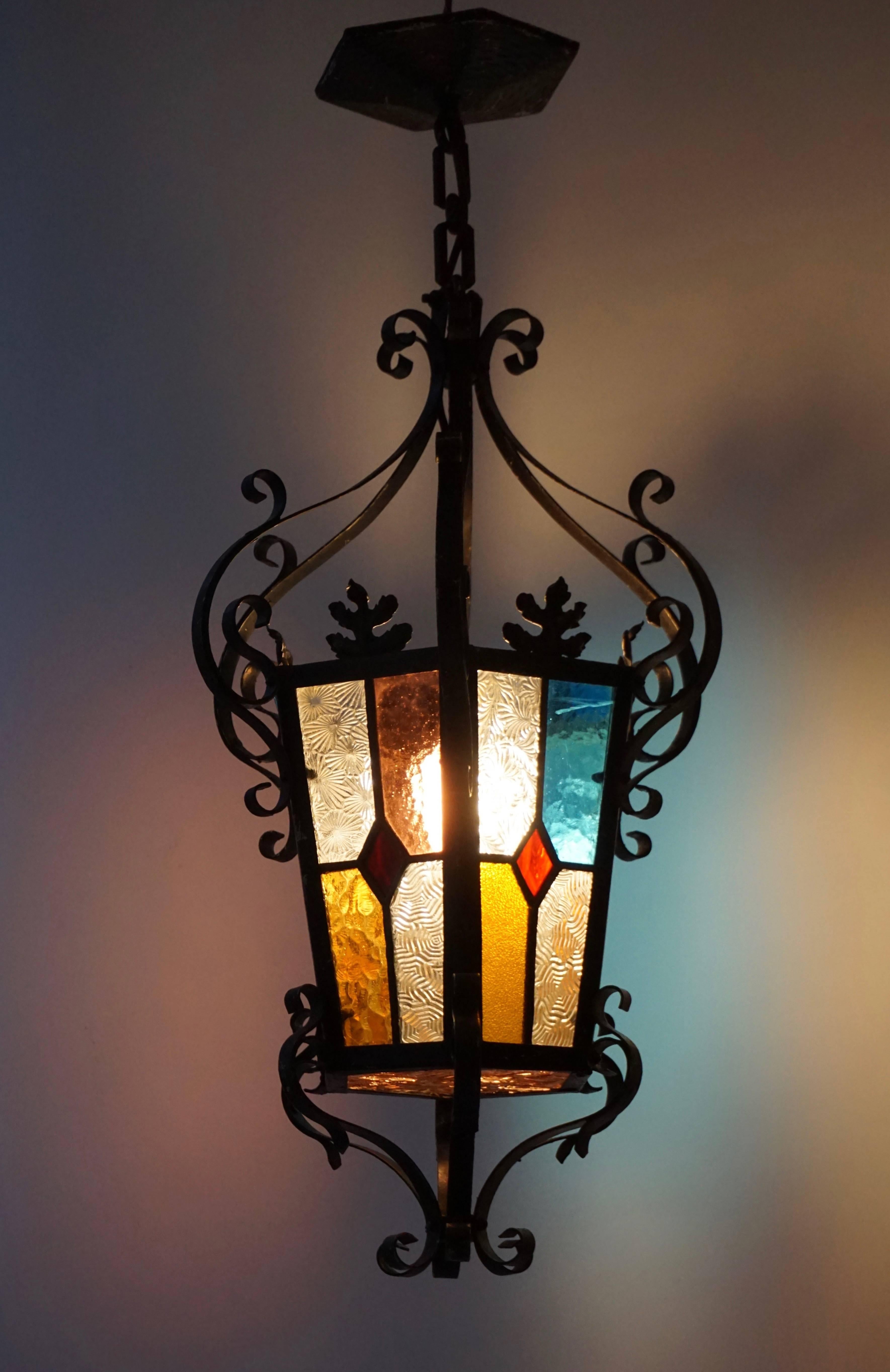 stained glass hanging lanterns