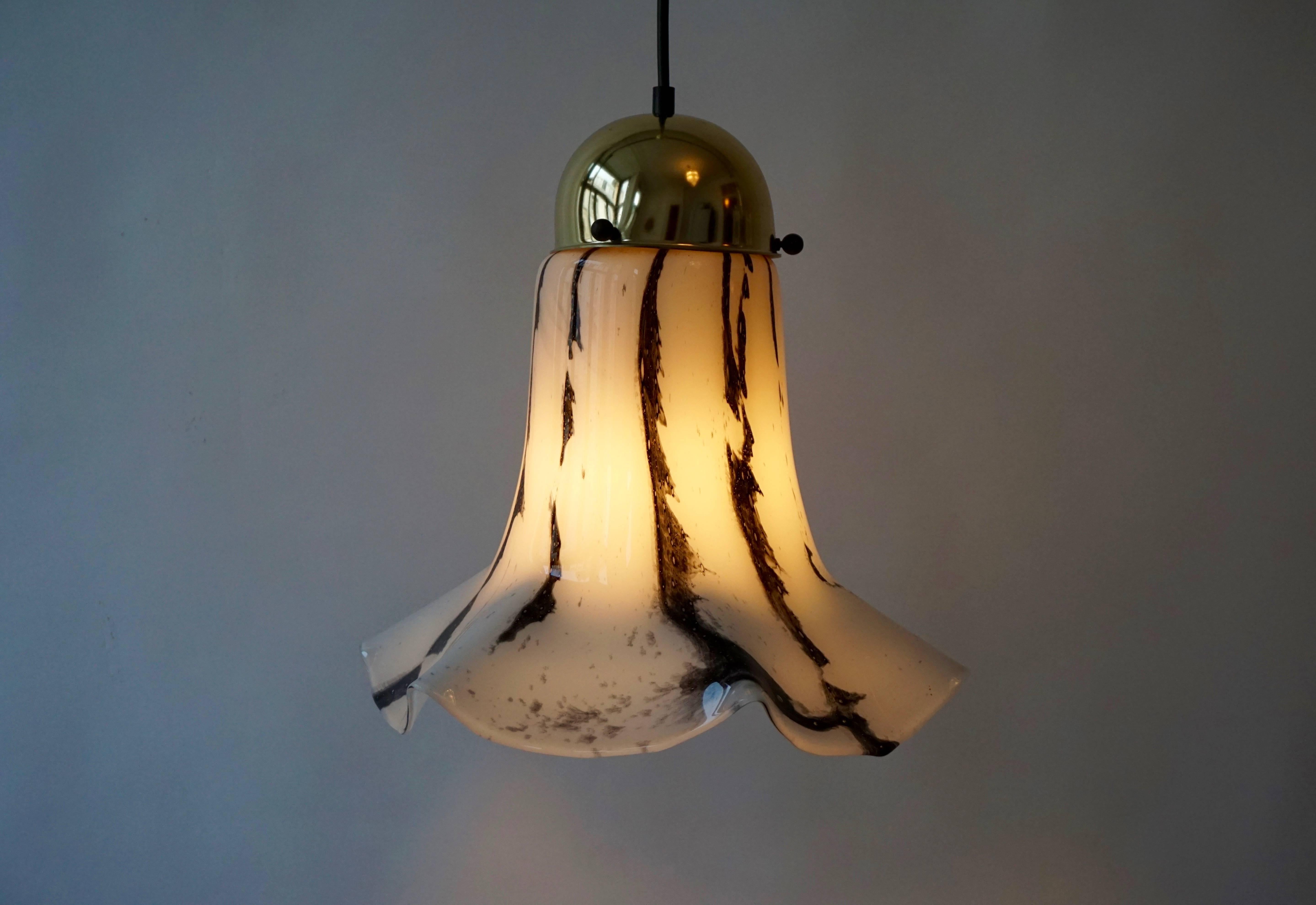 Brass Murano Pendant Light For Sale