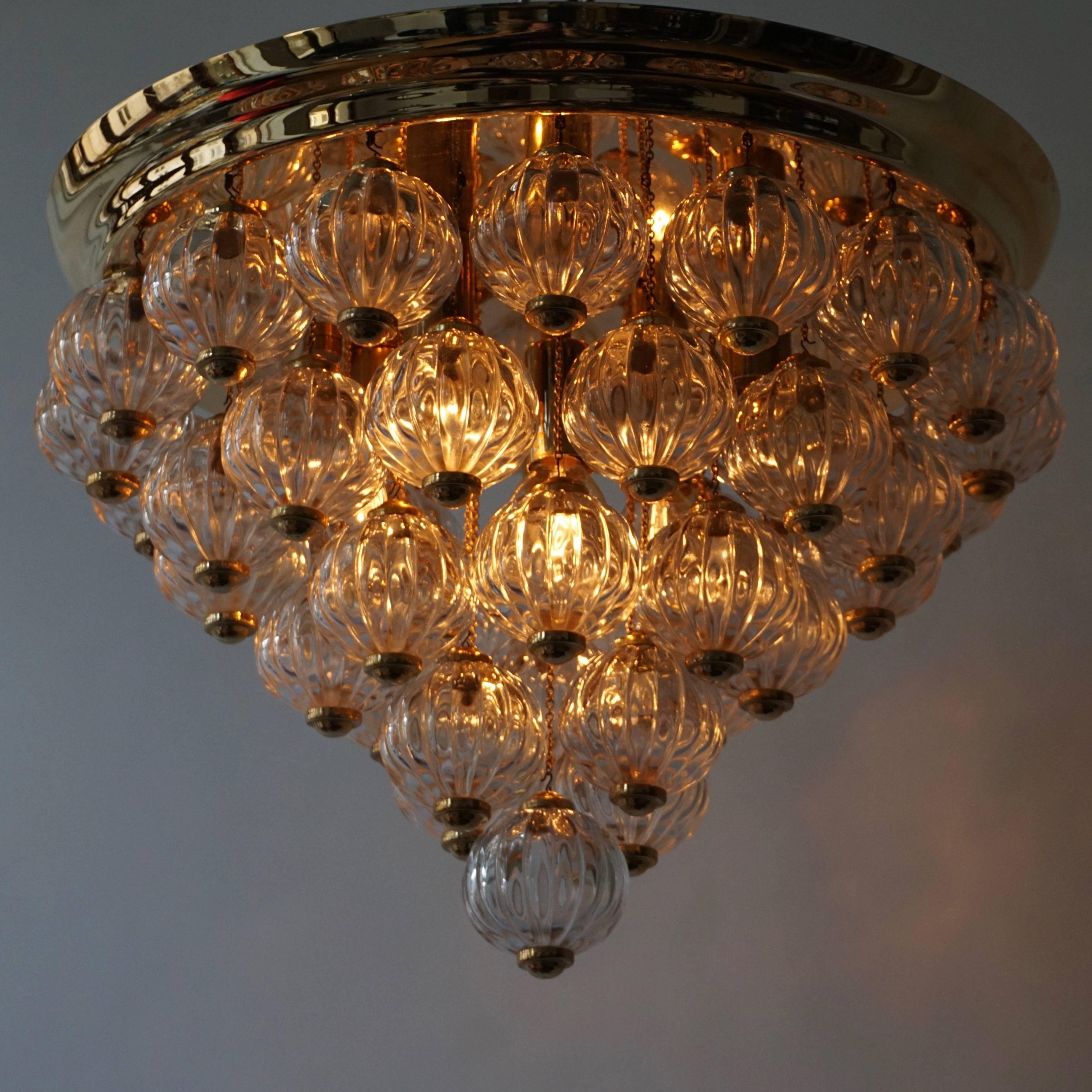 Hollywood Regency style chandelier or flush mount light.
Six E14 Bulbs. (40 Watt).