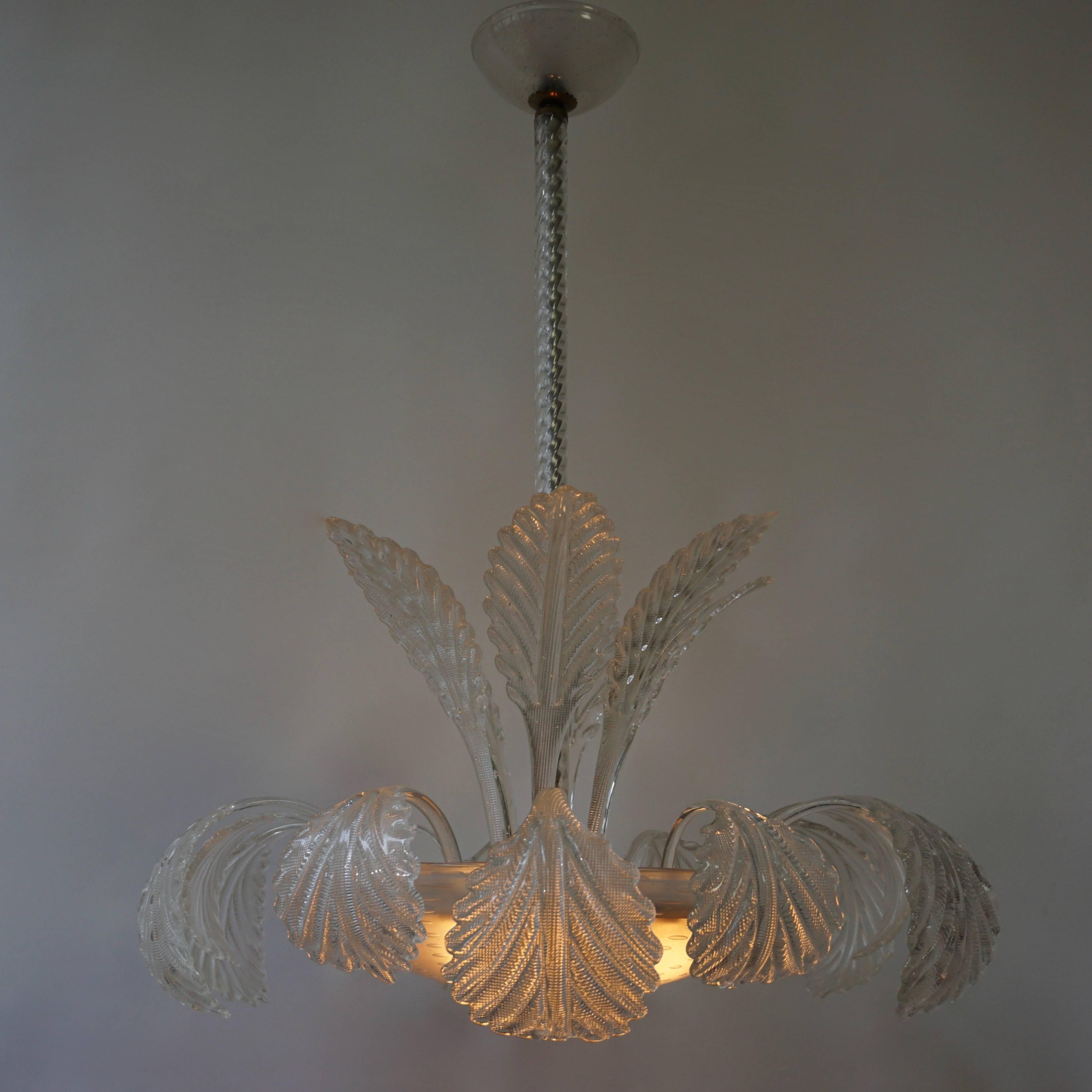 Mid-Century Modern Venini Murano Glass Chandelier Italy