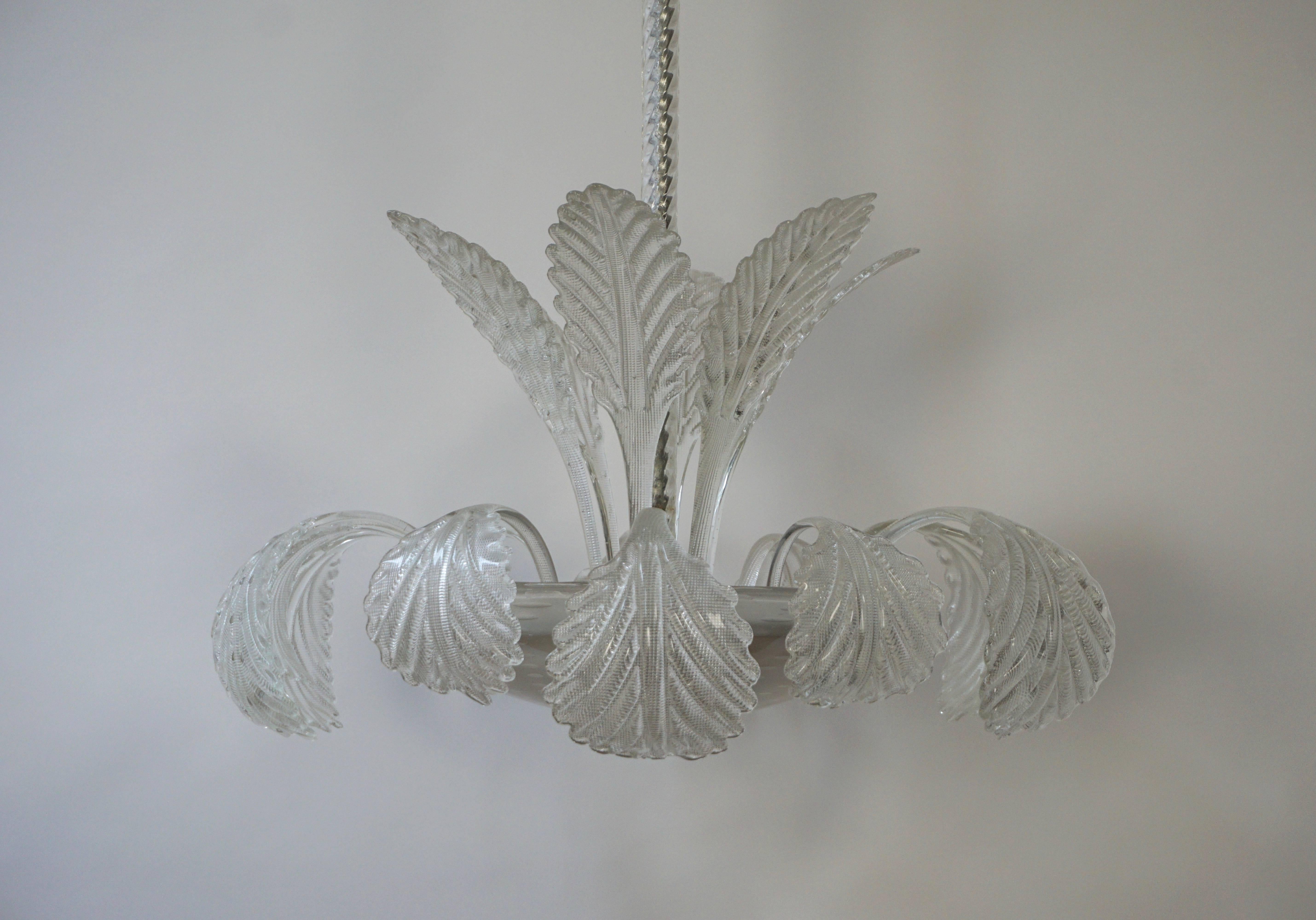 20th Century Venini Murano Glass Chandelier Italy