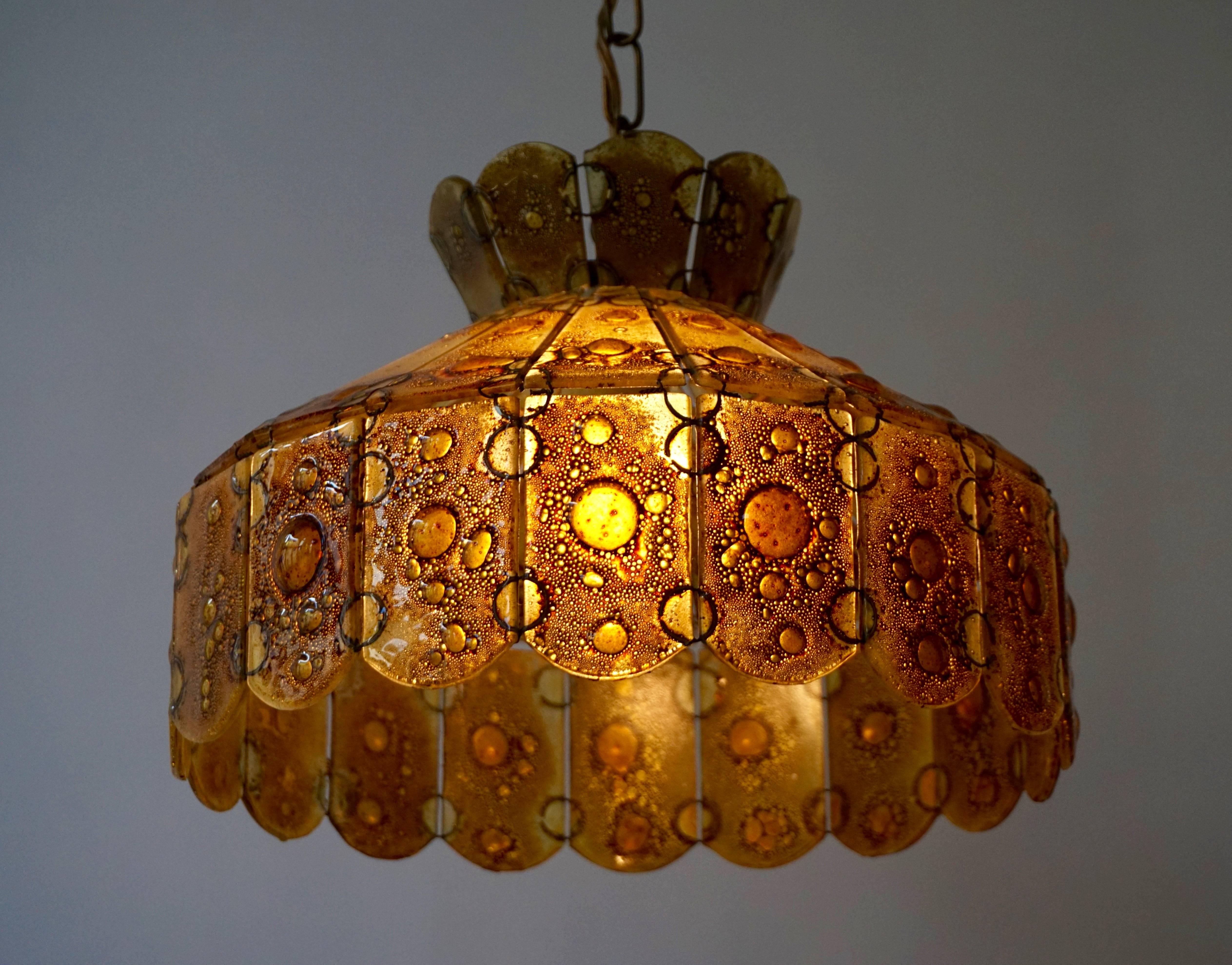 Italian Glass Pendant Light In Excellent Condition In Antwerp, BE