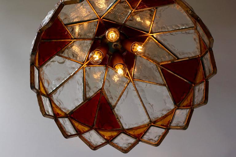 Rare Colored Glass Chandelier For Sale at 1stdibs