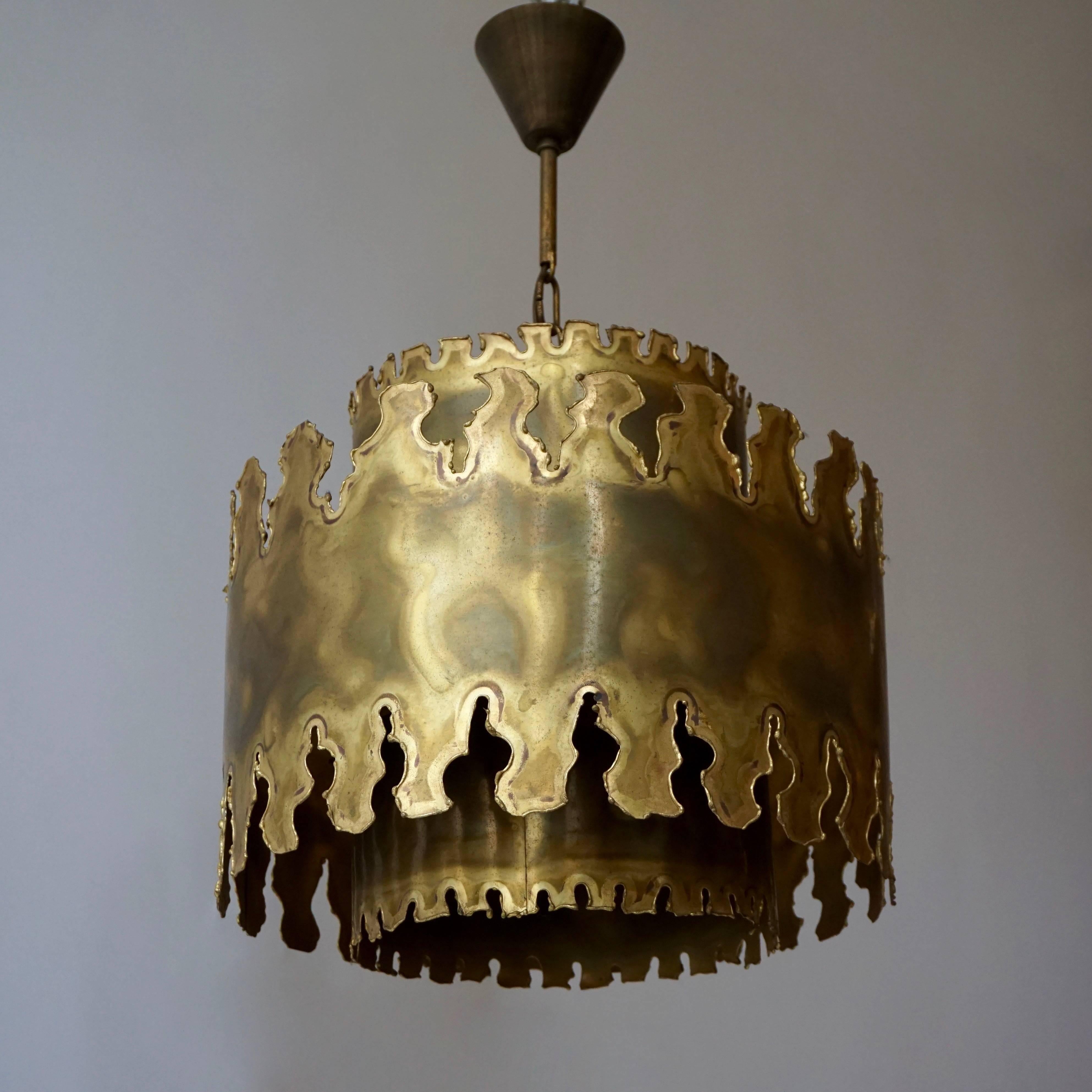 20th Century Holm Sorensen Brutalist Pendant by Svend Aage, Denmark