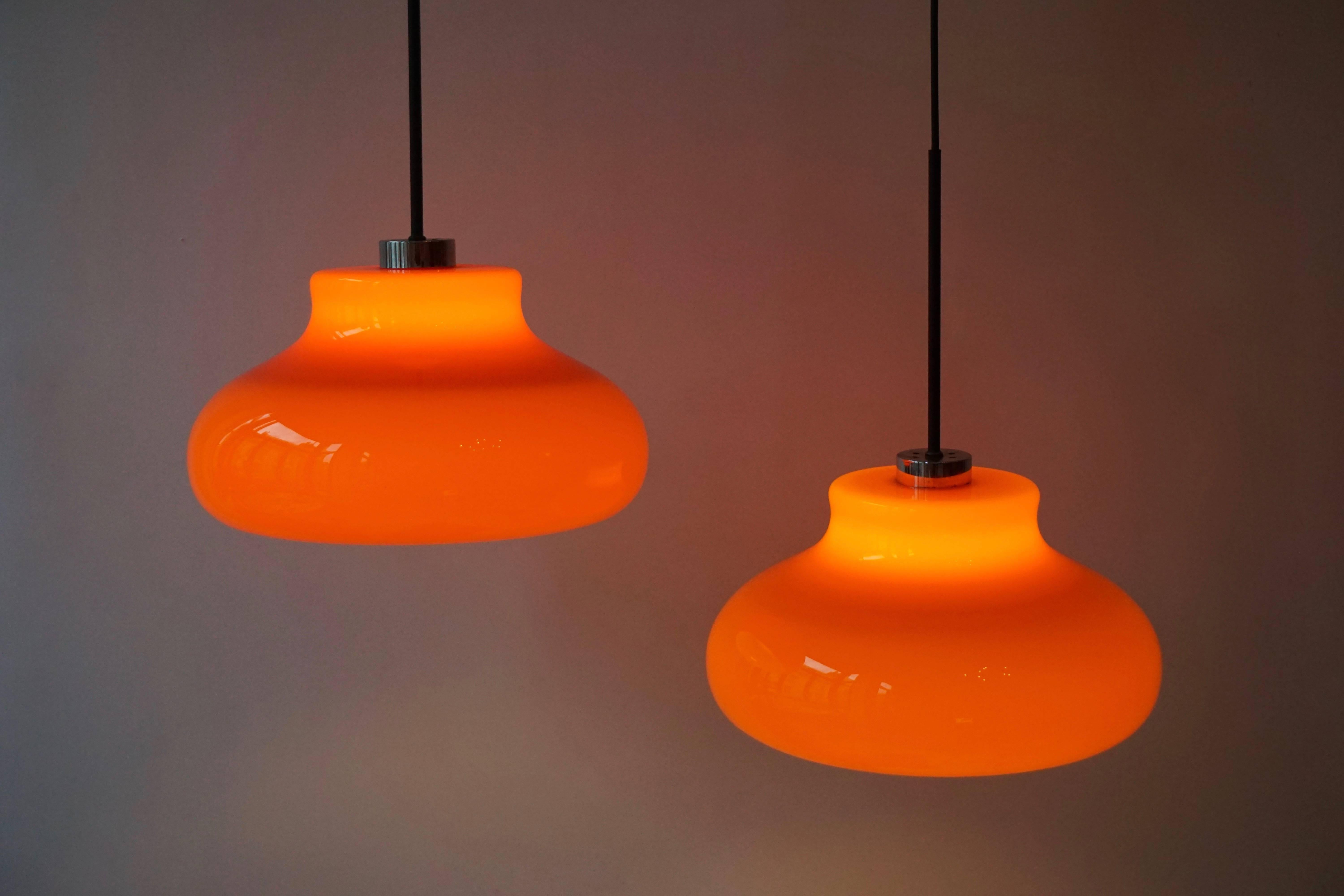 Space Age Set of Two Murano Pendant Lights