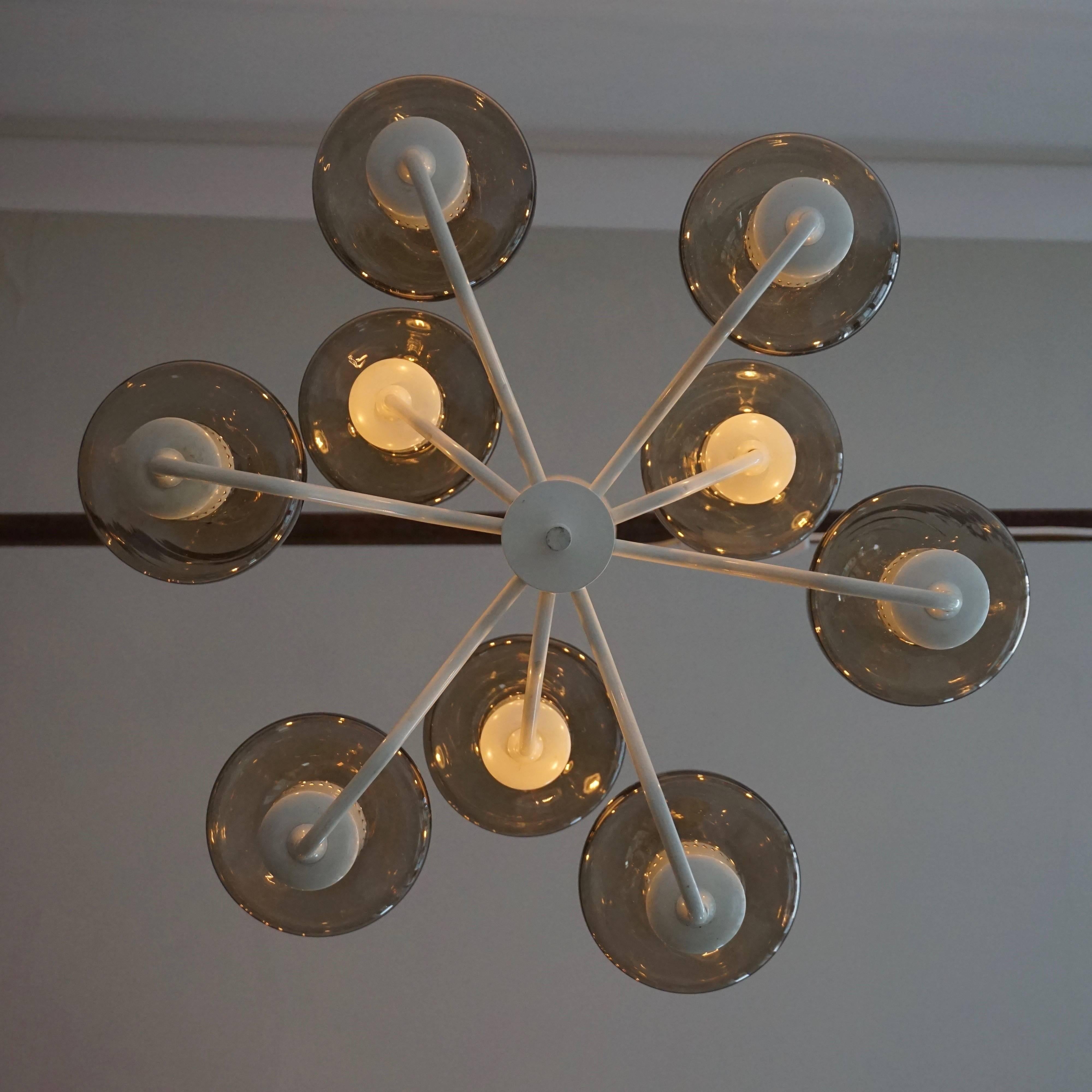 Mid-Century Swedish Glass Chandelier by Hans-Agne Jakobsson For Sale 4