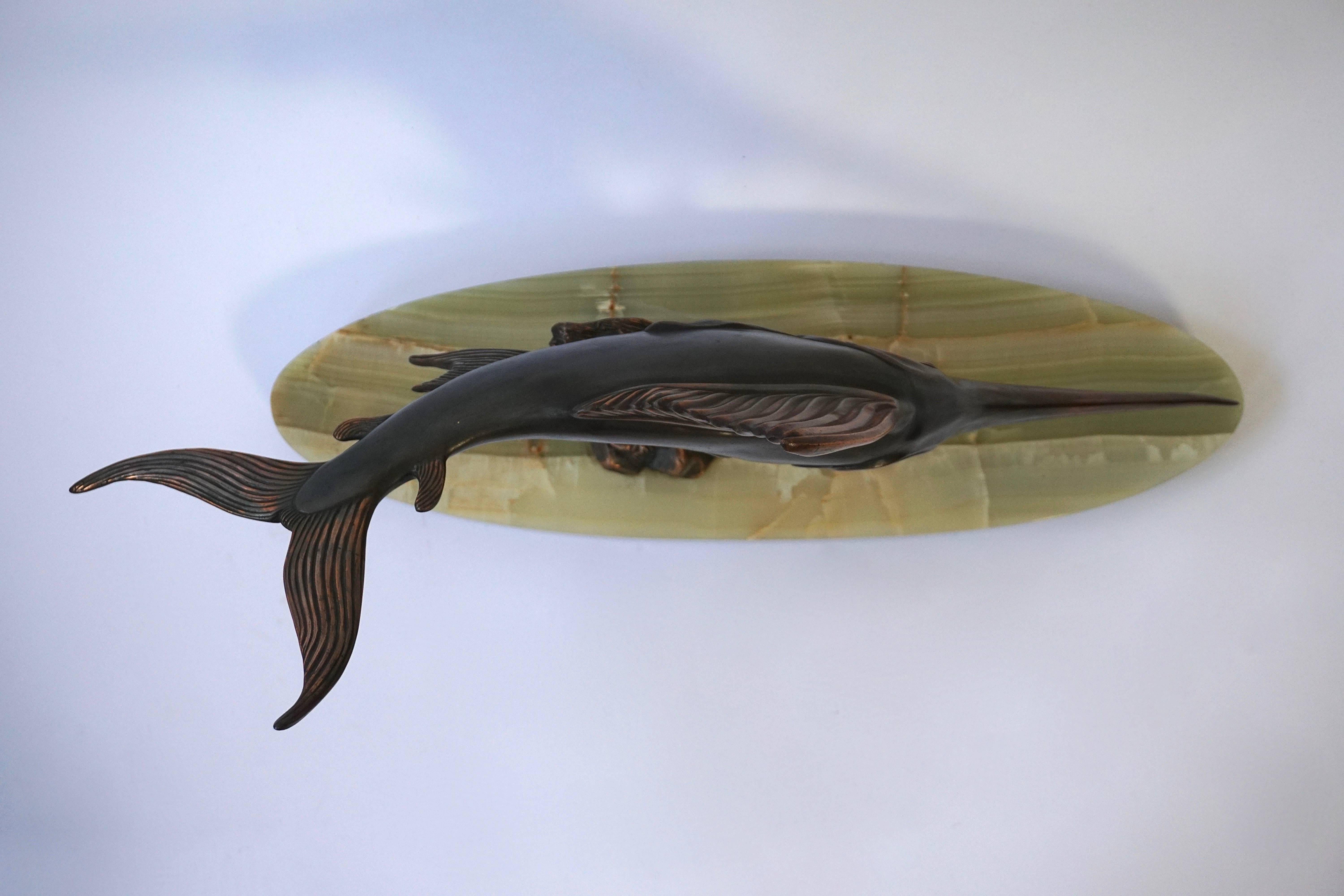 Art Deco Marlin Sculpture by Rochard 1