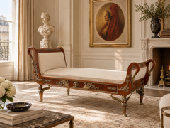 Monumental French Empire Revival Double-Sided Méridienne, 19th Century