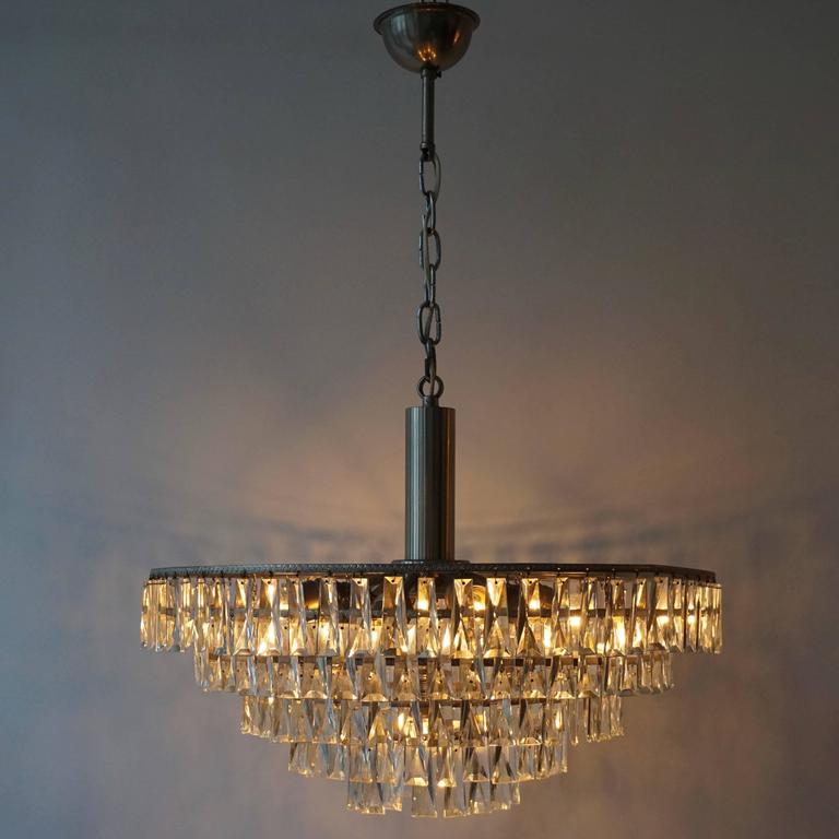 Four Crystal Glass Chandeliers For Sale at 1stDibs