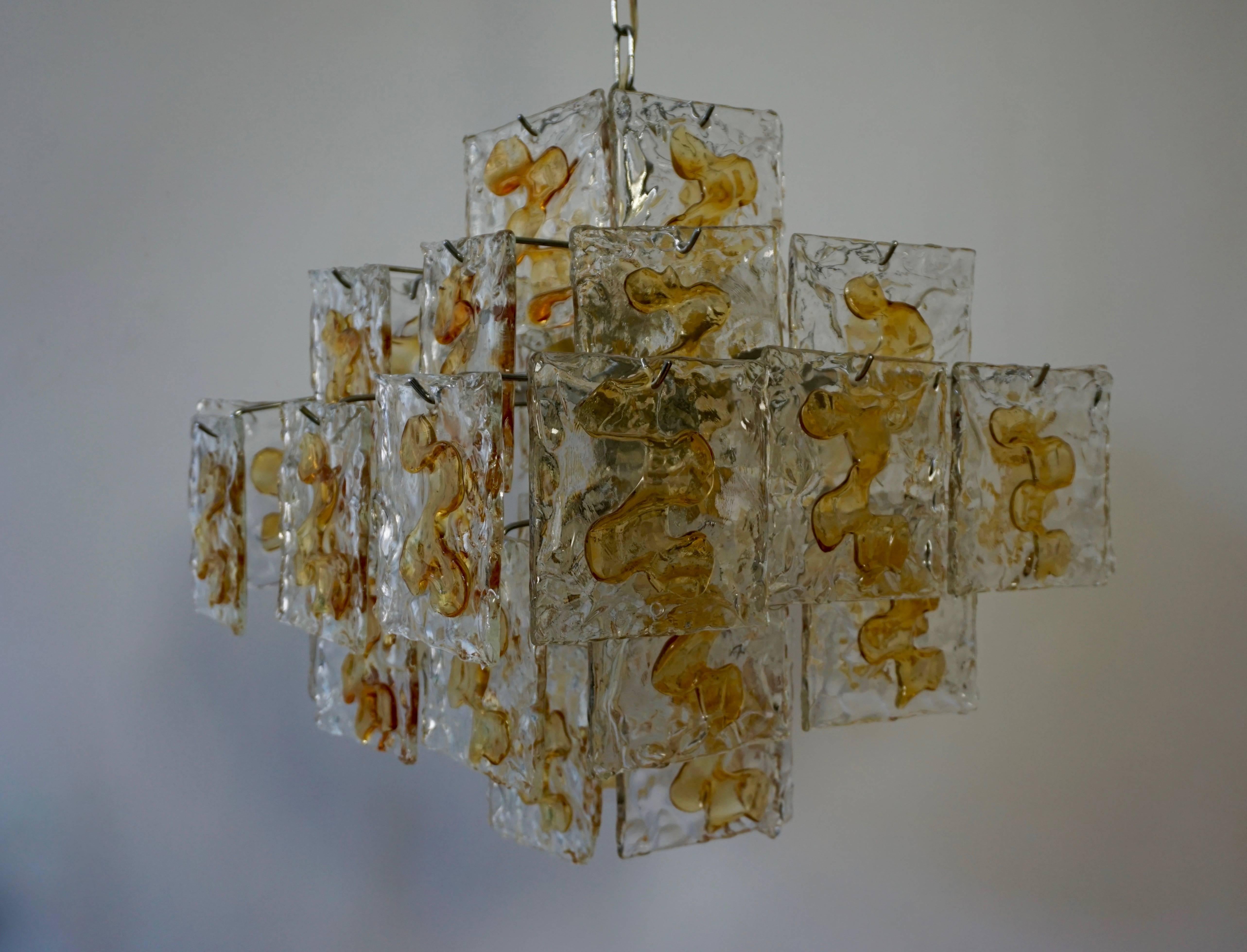  Murano Glass Chandelier by Mazzega In Good Condition For Sale In Antwerp, BE