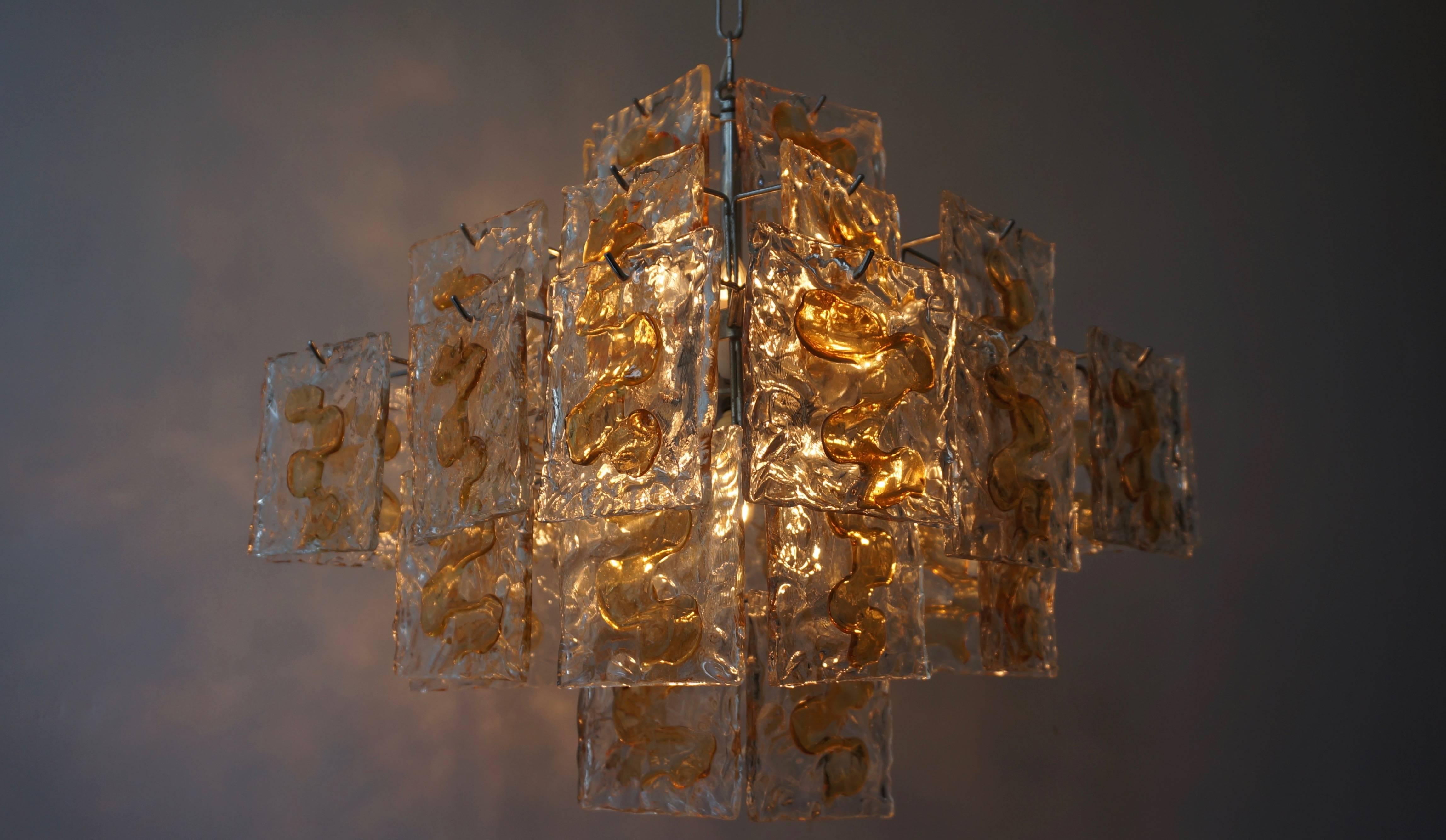 Lampadario in vetro di Murano di Mazzega Murano In condizioni buone in vendita a Antwerp, BE