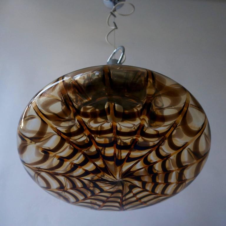 Italian Murano Mazzega Glass Pendant Light For Sale