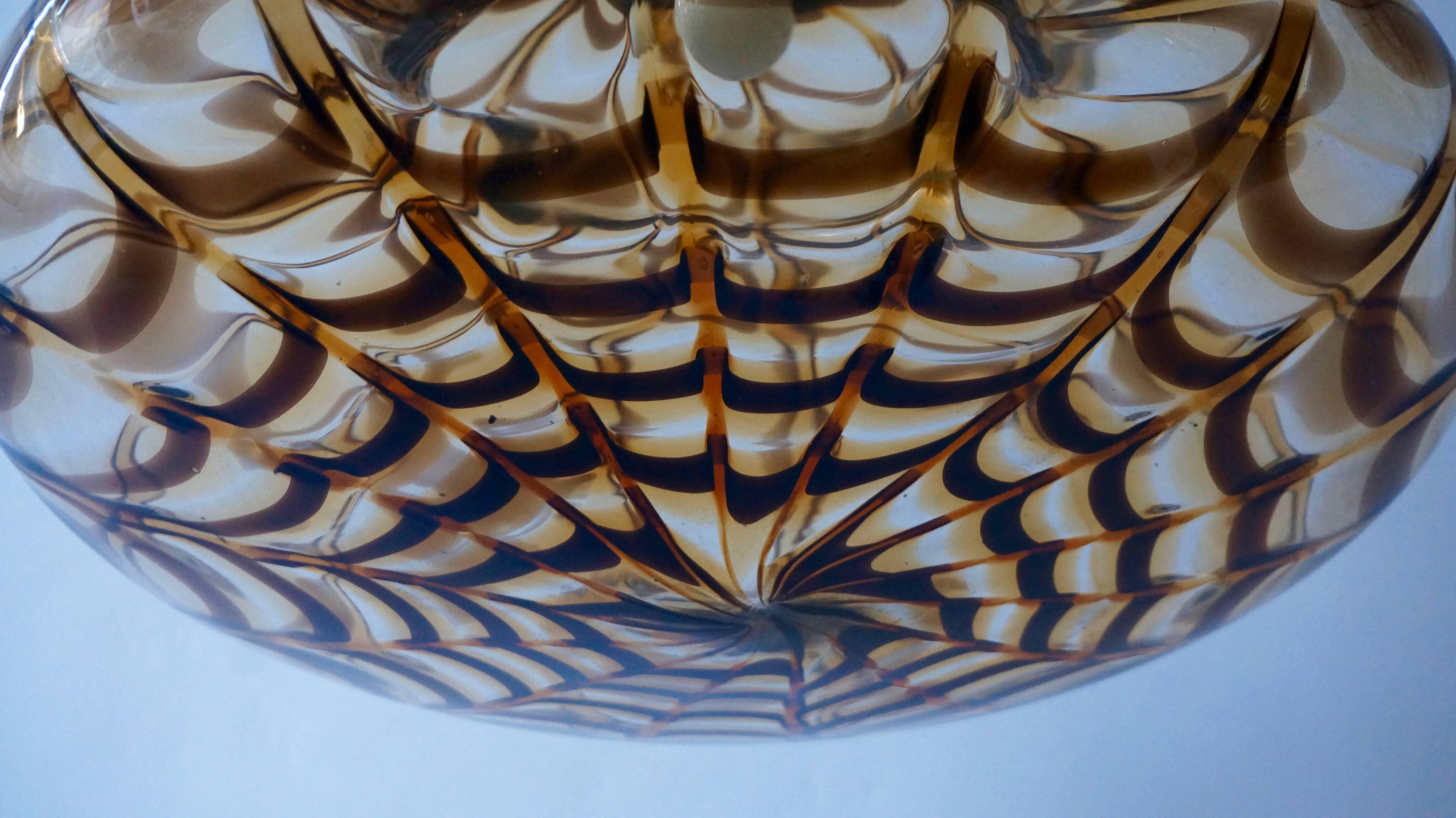 Murano Mazzega Glass Pendant Light For Sale 1