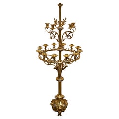 Large Church Antique Torcheres Floor Candlestick for 19 Candles