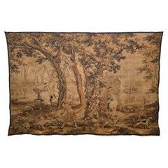 Large Early 20th Century French Aubusson Jacquard Hunting Scene Tapestry