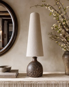 Tall Sculptural European Studio Pottery Table Lamp, 1970s