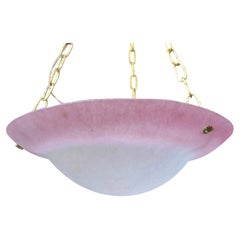 French Art Deco Pink and Opaline Pâte de Verre Pendant Light, circa 1930