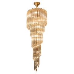 Monumental Italian Crystal Spiral Chandelier by Patrizia Volpato