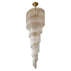 Monumental Italian Crystal Spiral Chandelier by Patrizia Volpato