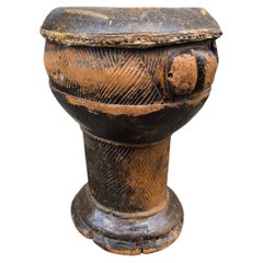 Carved Hardwood Kuba Goblet Drum, Kasai, Congo, Early 20th Century