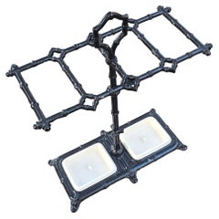Victorian Faux Bamboo Cast Iron Umbrella and Cane Hall Stand