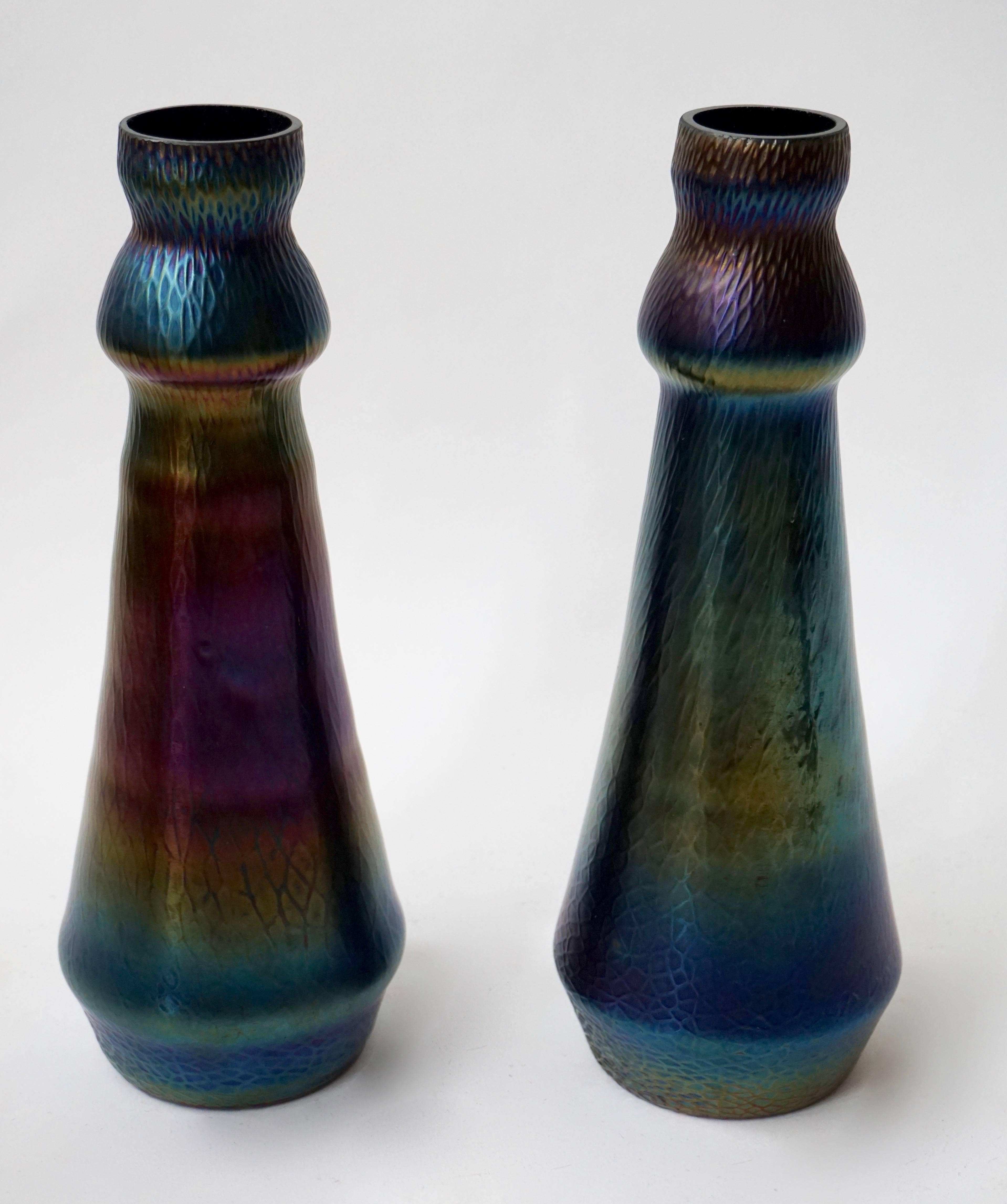 Vasen aus Muranoglas, Paar (Moderne der Mitte des Jahrhunderts) im Angebot