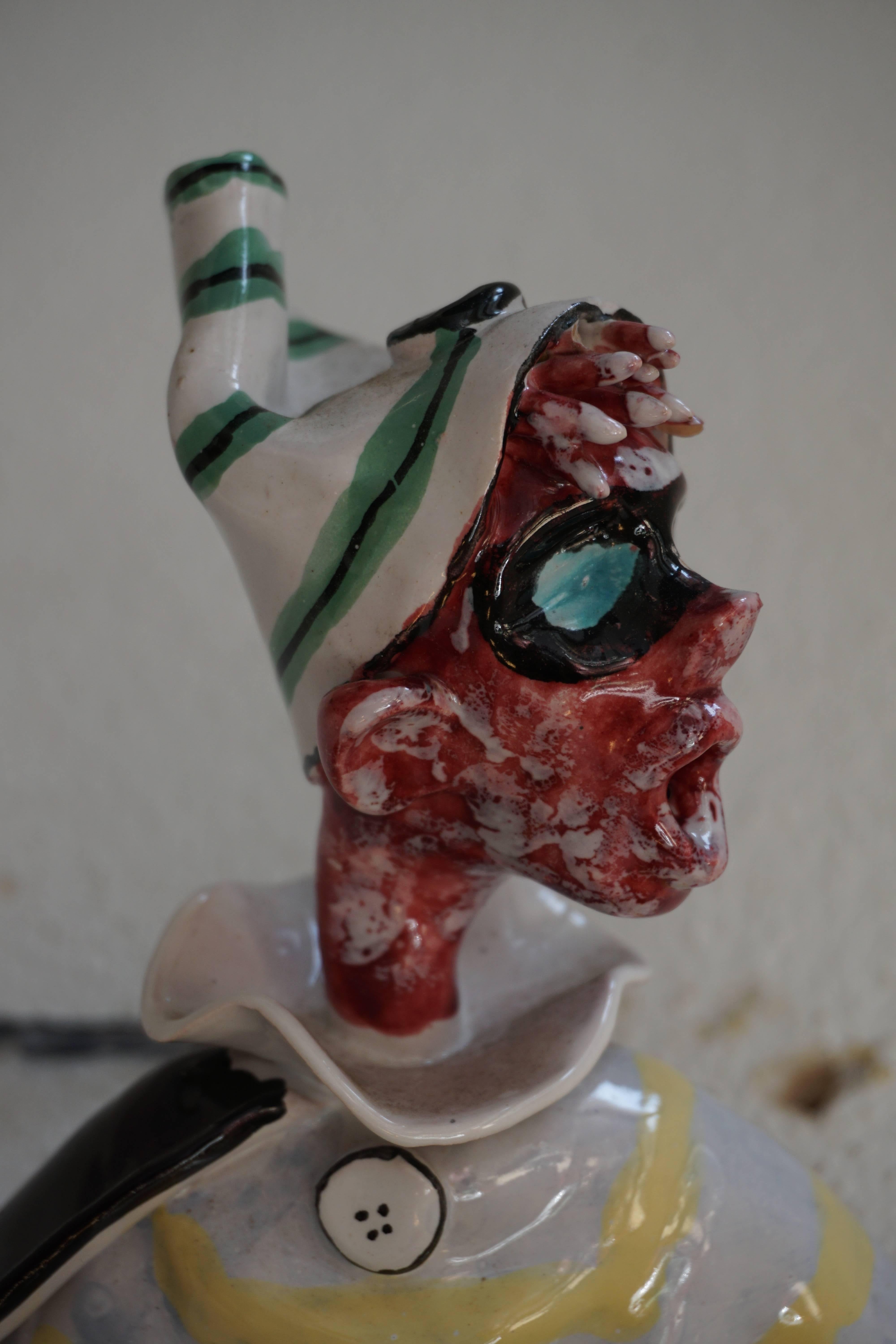 Murano Ceramic Clown In Excellent Condition In Antwerp, BE