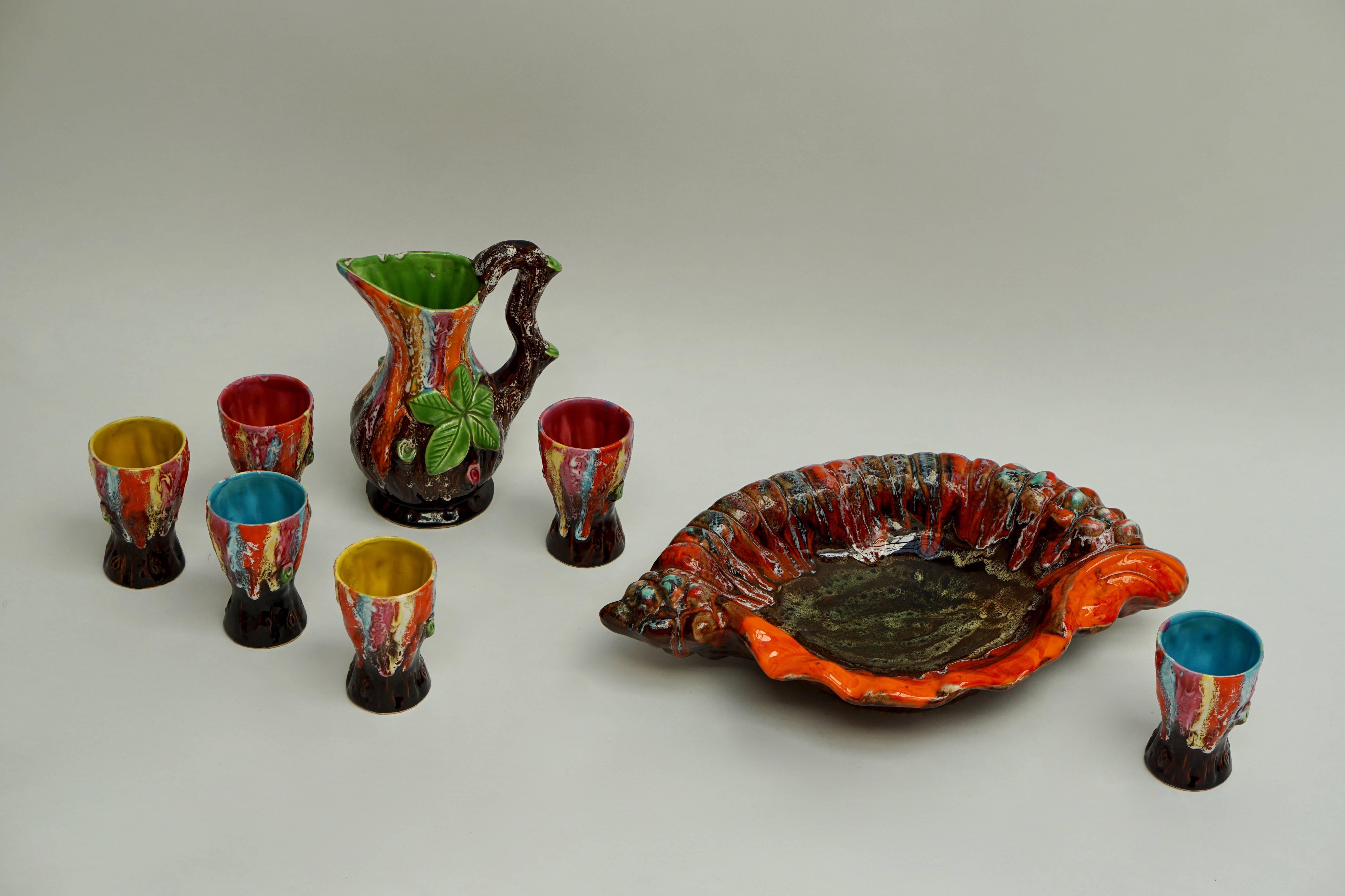 Vallauris Colorful Vintage Pottery Ceramic Bowl 2
