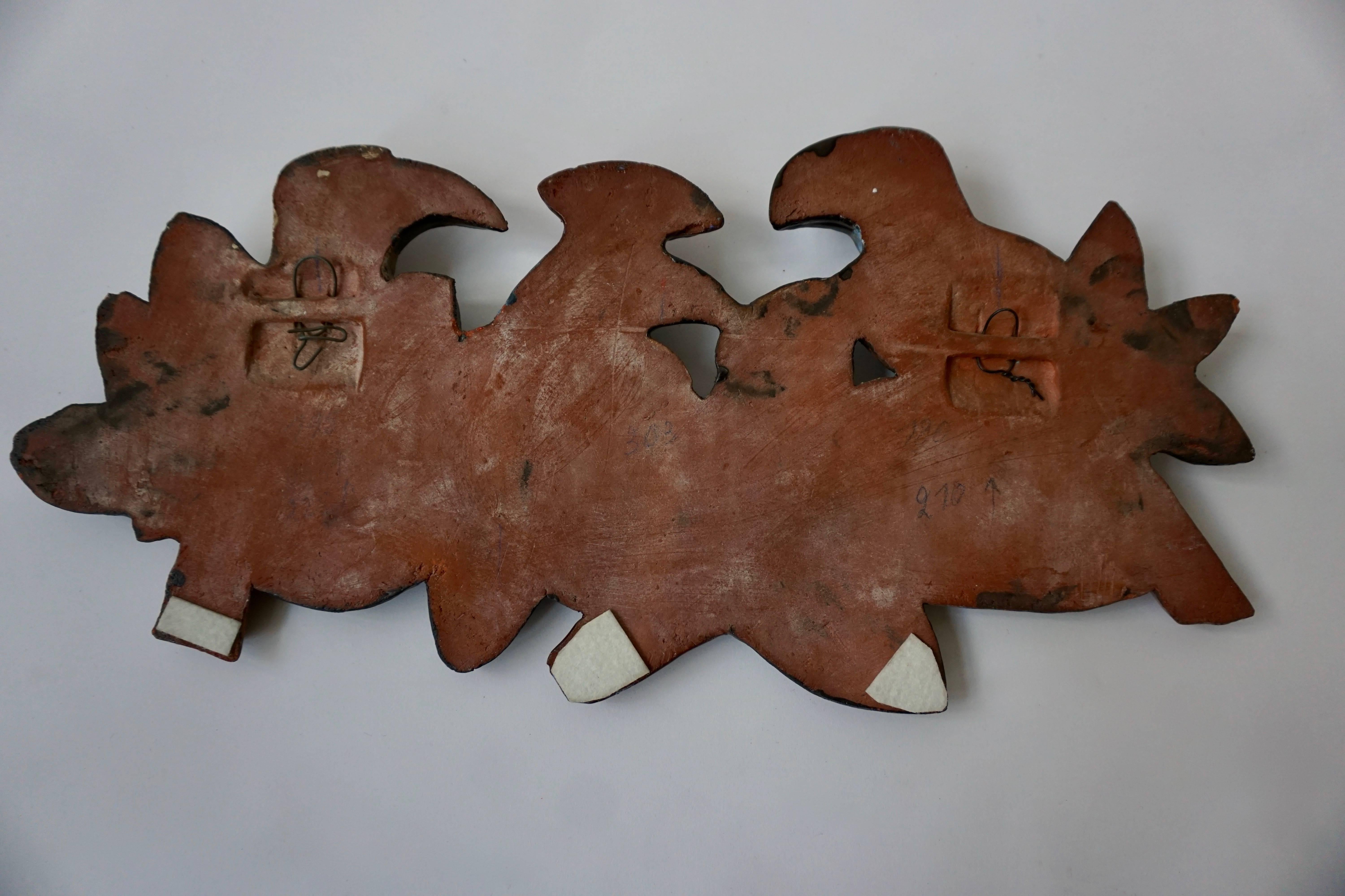 Ceramic Wall Sculpture with Birds In Good Condition For Sale In Antwerp, BE