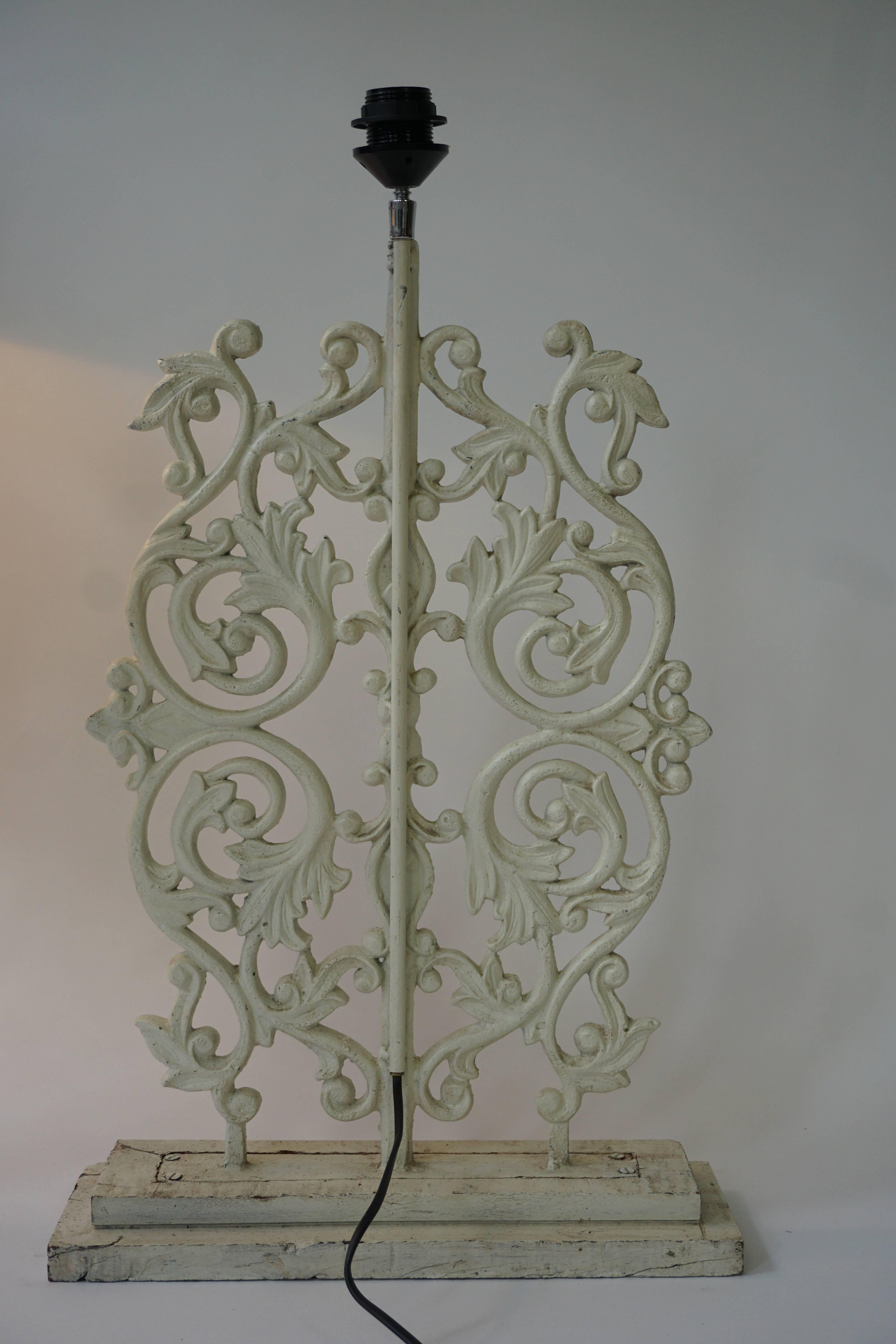 Two Cast Iron Painted Table Lamps For Sale 1