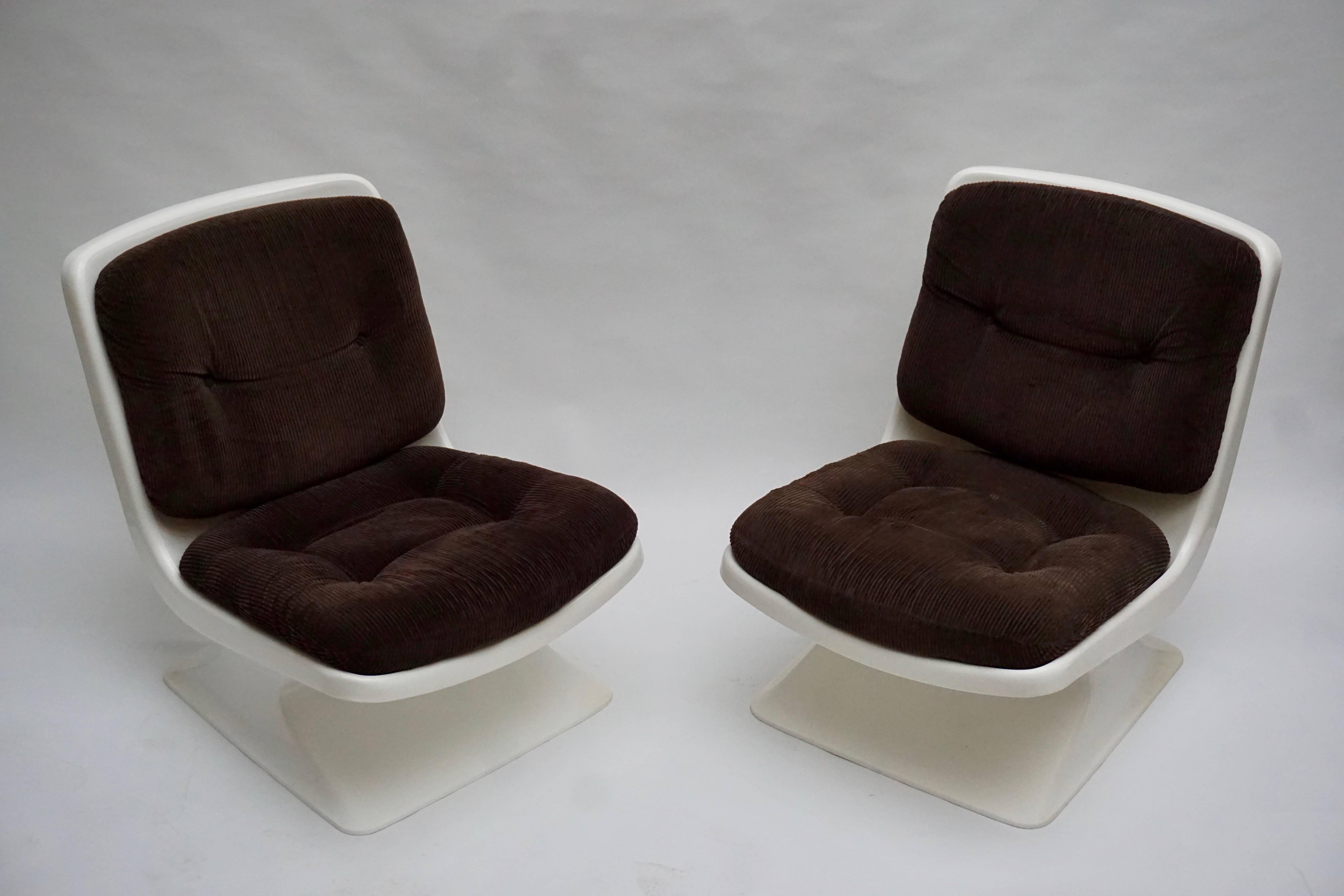 Albert Jacob Lounge Chairs für Grosfillex, 1970 (Stoff) im Angebot
