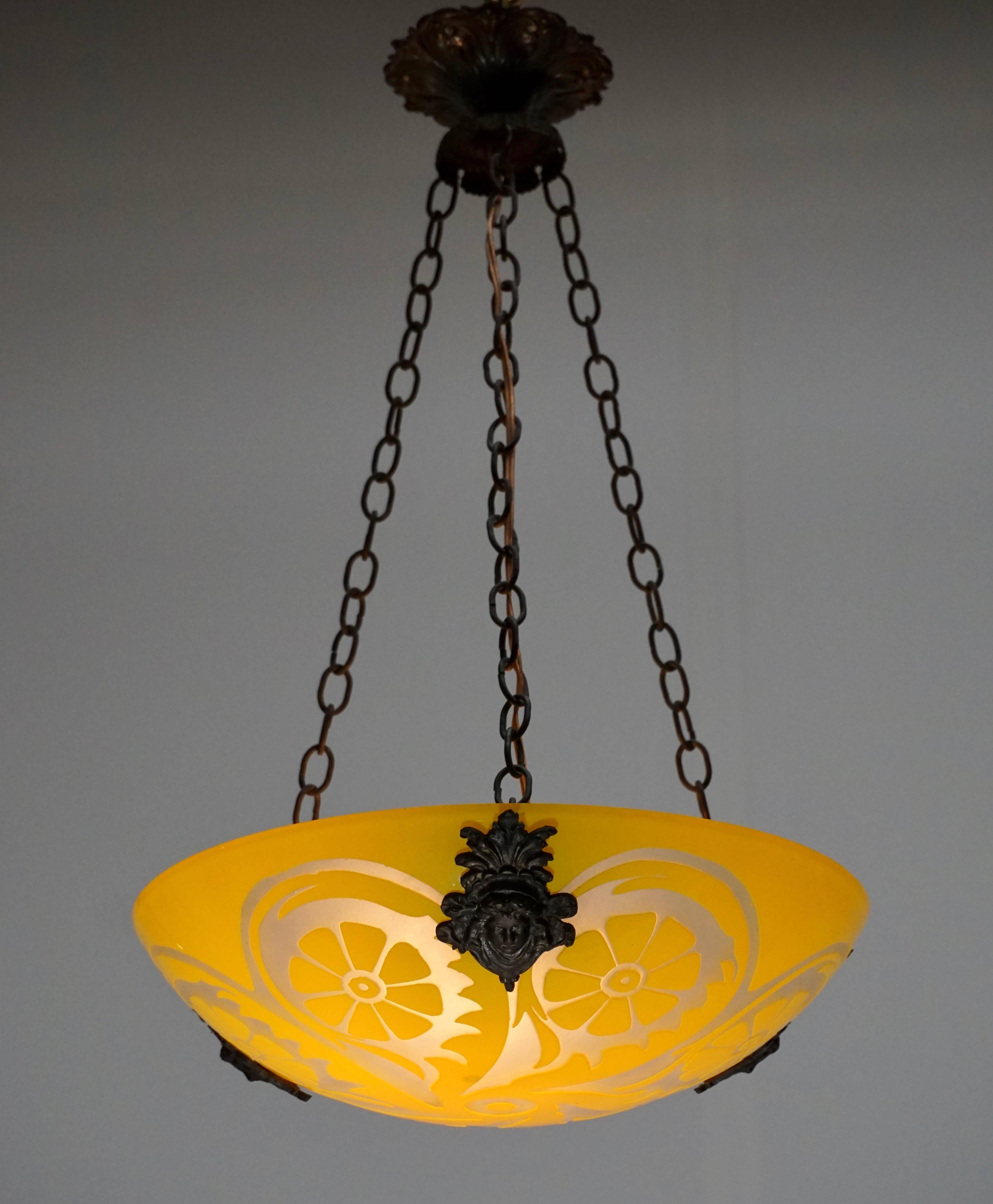 Italian Glass Pendant Light For Sale