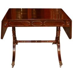 Antique 19th Century Regency Rosewood Brass Inlaid Sofa Table