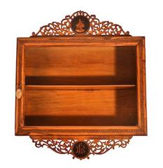 Antique Sorrento Olivewood Wall Hanging Cabinet, circa 1880