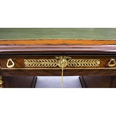 Gorgeous Ornate French Empire Style Pedestal Desk