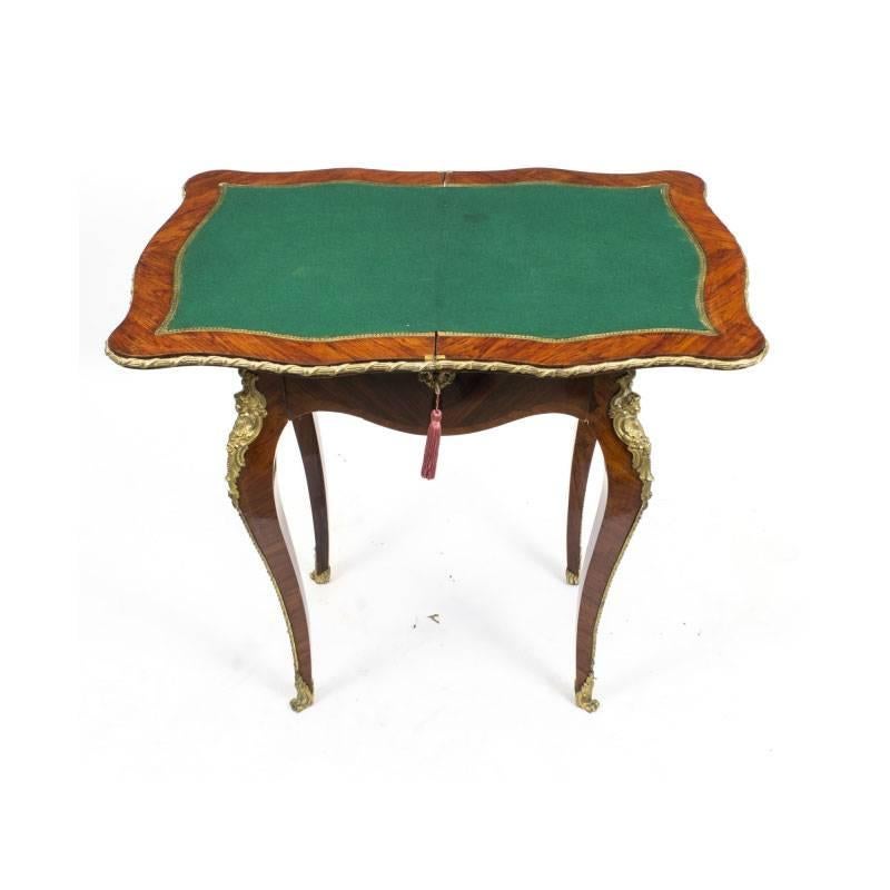 Antique French Kingwood and Rosewood Card Games Table, circa 1870 2