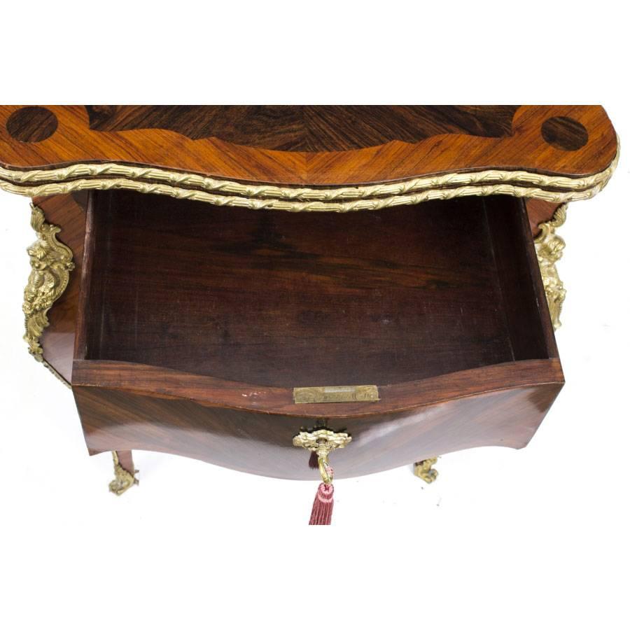 Antique French Kingwood and Rosewood Card Games Table, circa 1870 4