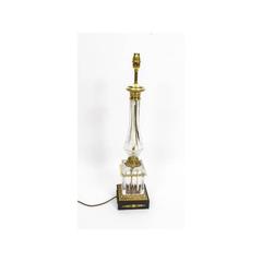 Vintage Pair of French Empire Style Crystal Lamps, circa 1930